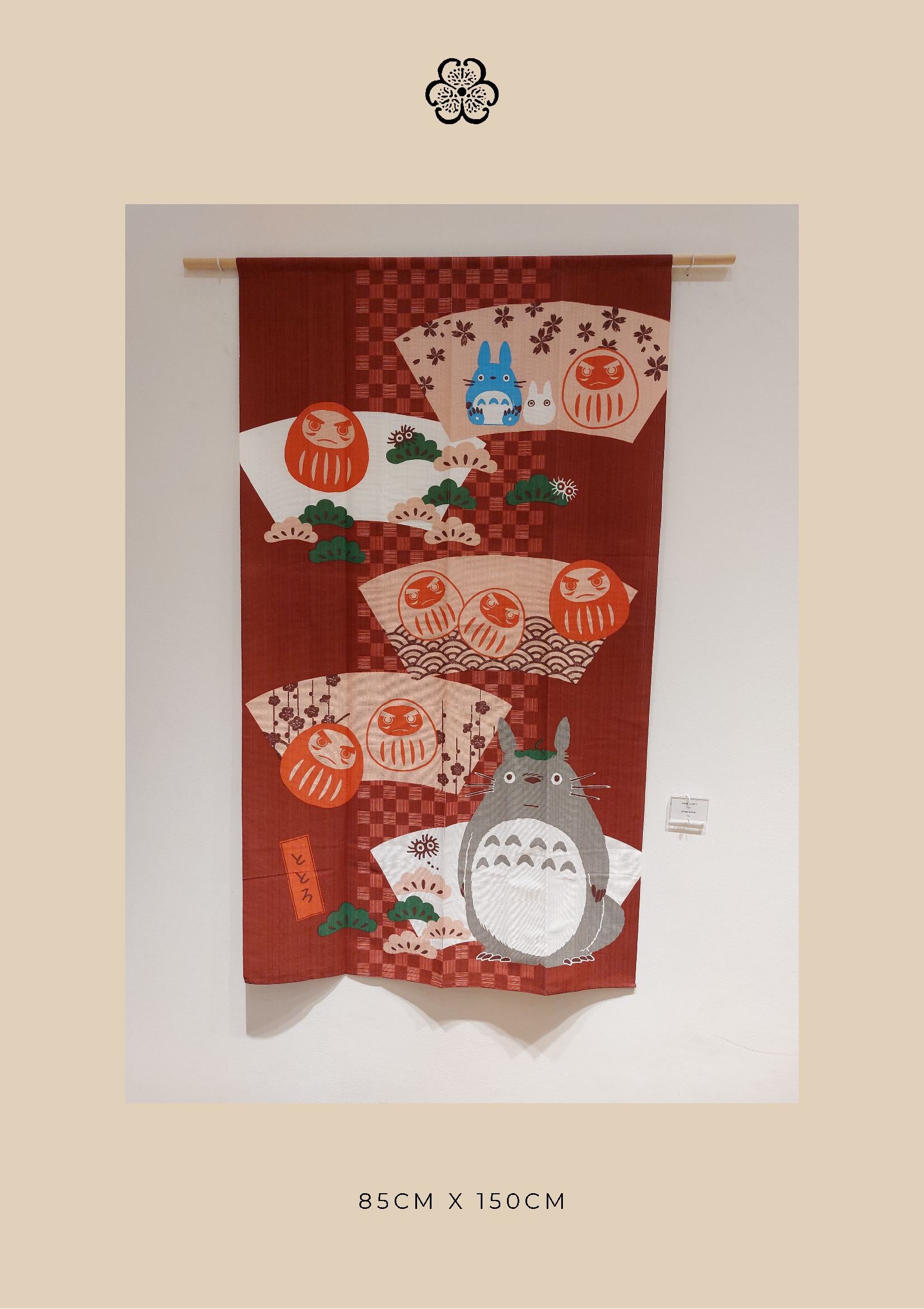 Noren rideau japonais - Totoro et Daruma