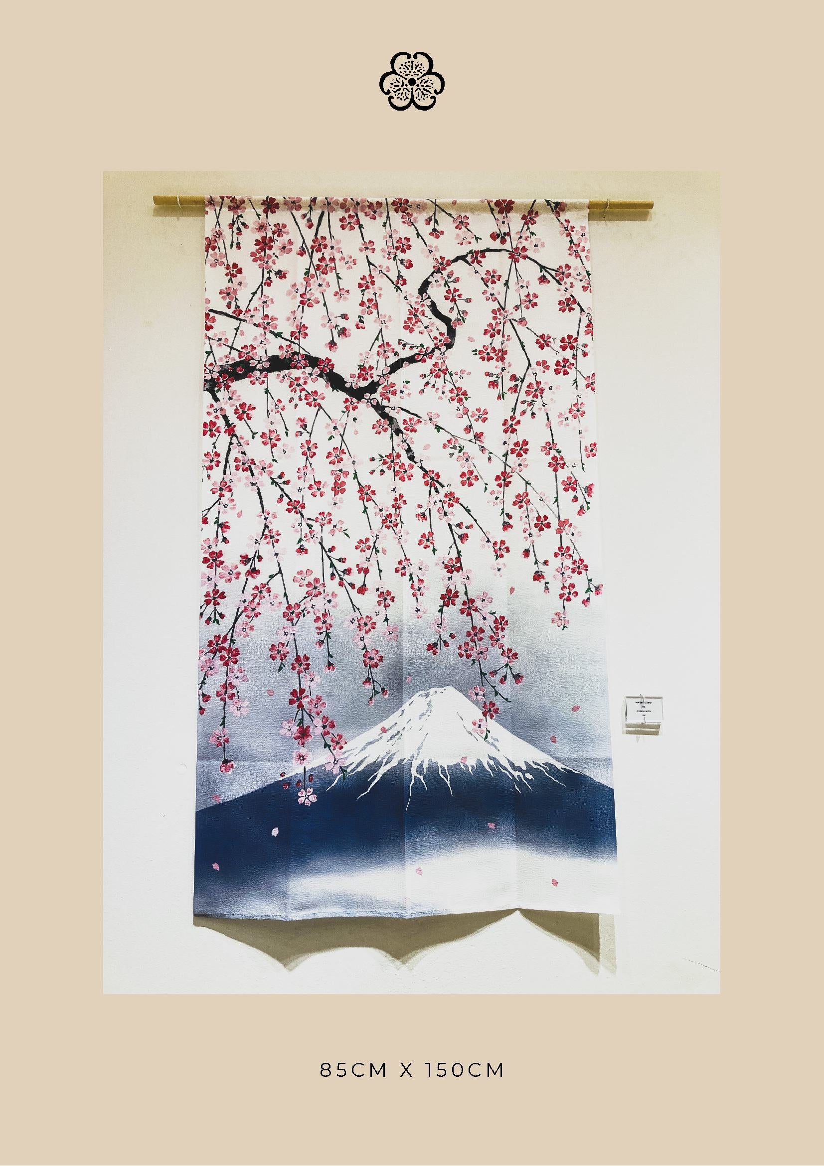 Noren rideau japonais - Sakura et Mont Fuji