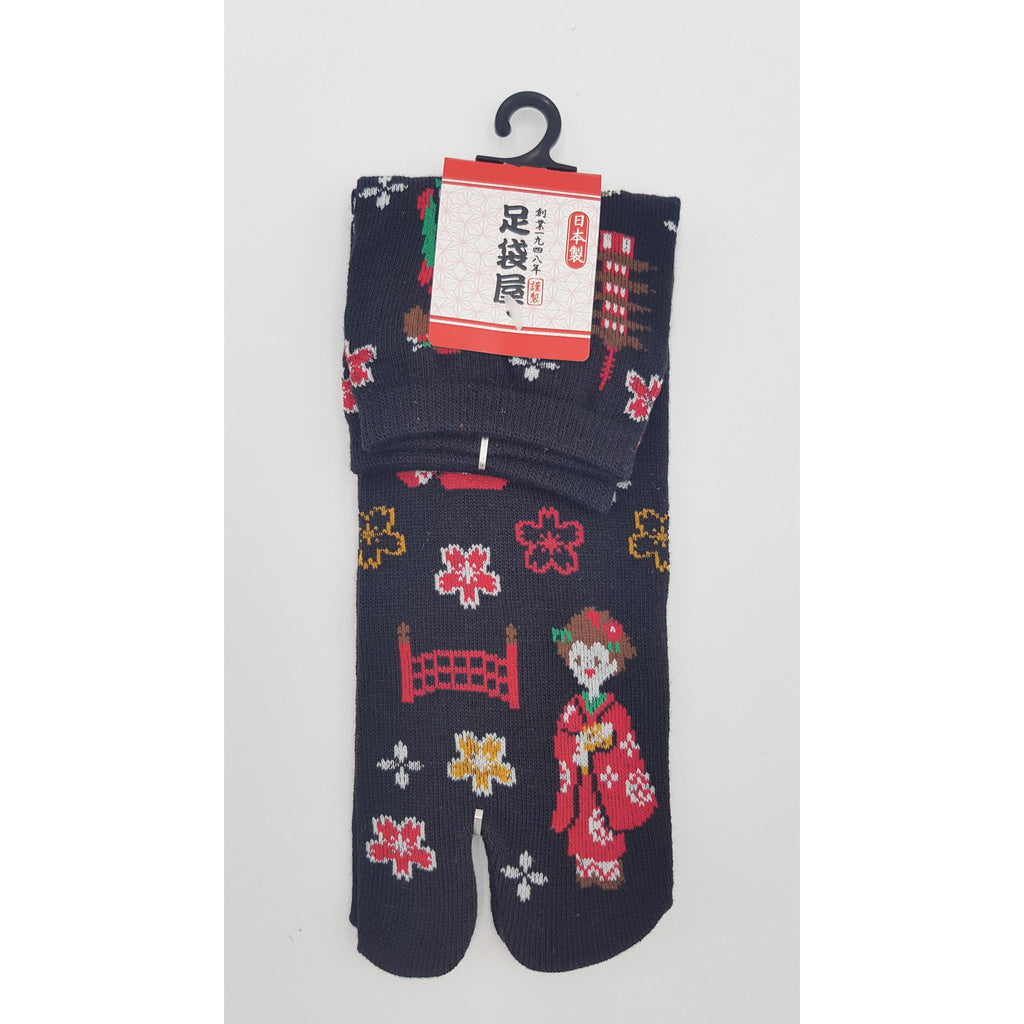 Chaussettes Japonaises Tabi - Motif Maiko- Taille Eu34-40- par lot de 6 paires