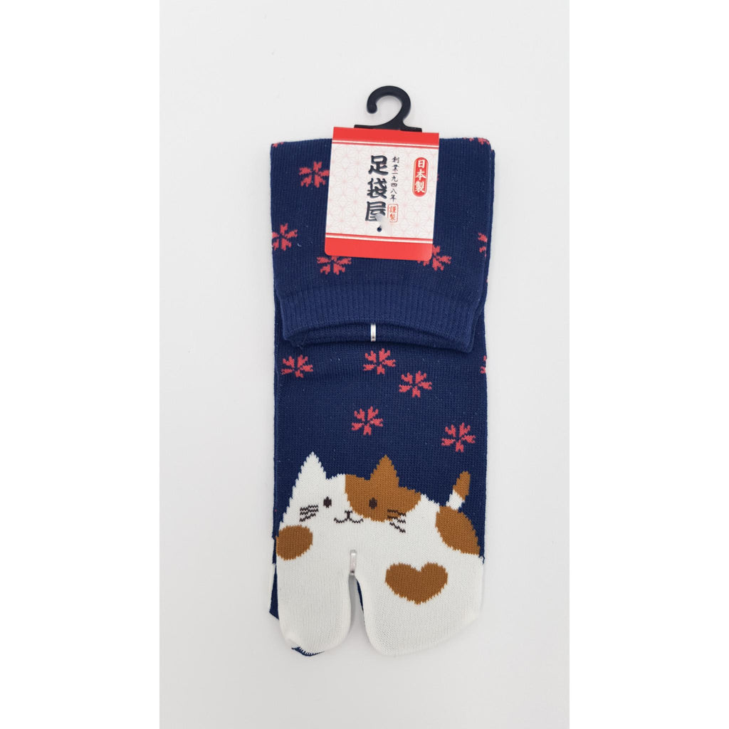 Chaussettes Japonaises Tabi - Motif Neko Chat  - Taille Eu34-40 - par lot de 6 paires