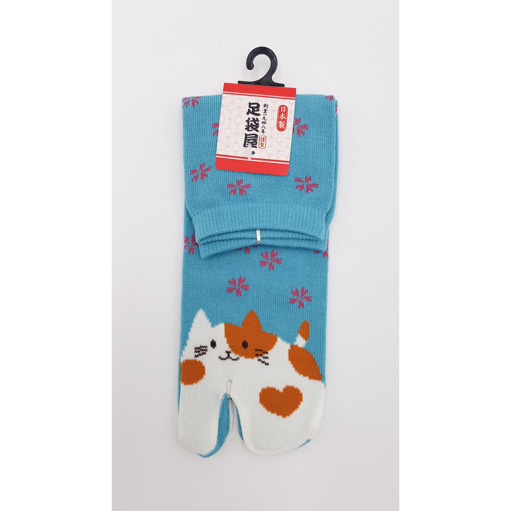 Chaussettes Japonaises Tabi - Motif Neko Chat  - Taille Eu34-40 - par lot de 6 paires