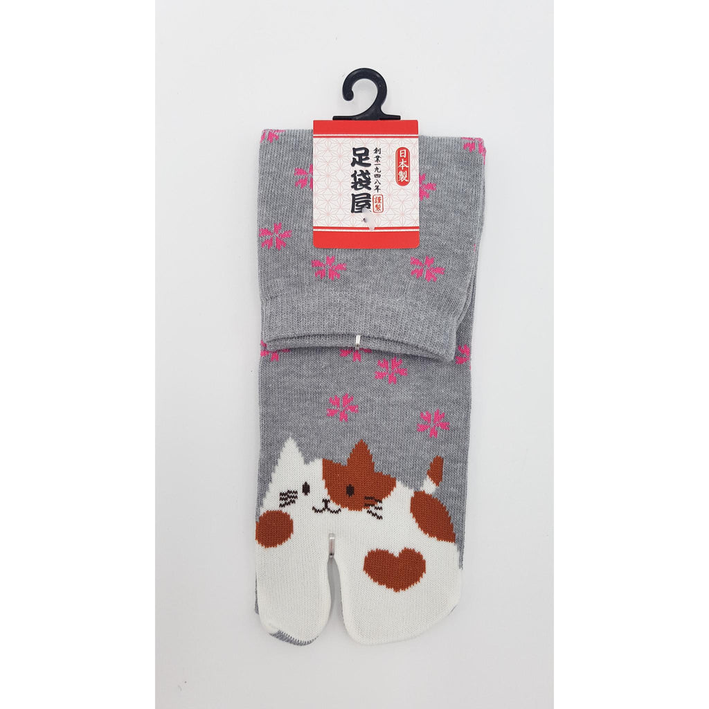 Japanese Cotton Tabi Socks - Kawaii Cat