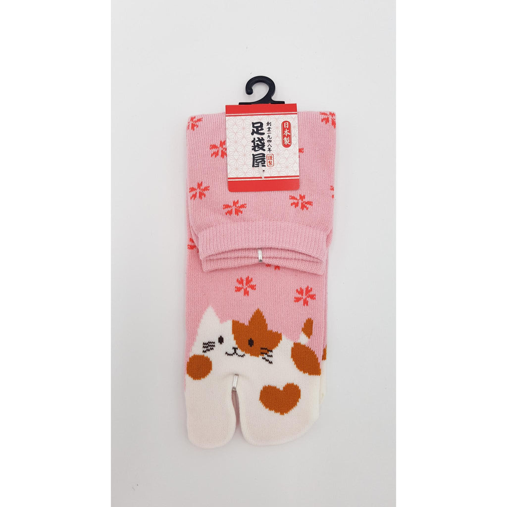 Chaussettes Japonaises Tabi - Motif Neko Chat  - Taille Eu34-40 - par lot de 6 paires