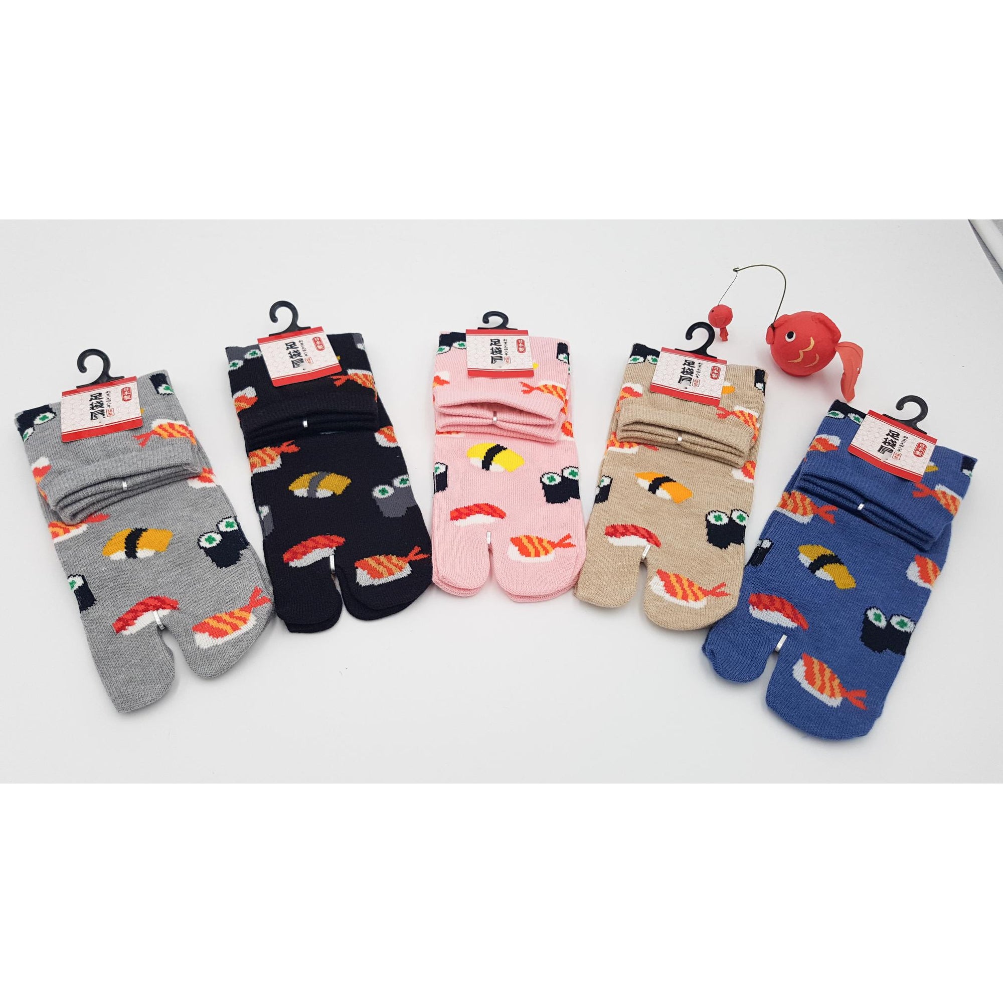 Chaussettes Japonaises Tabi - Motif Sushi - Taille Eu34-40 - par lot de 6 paires