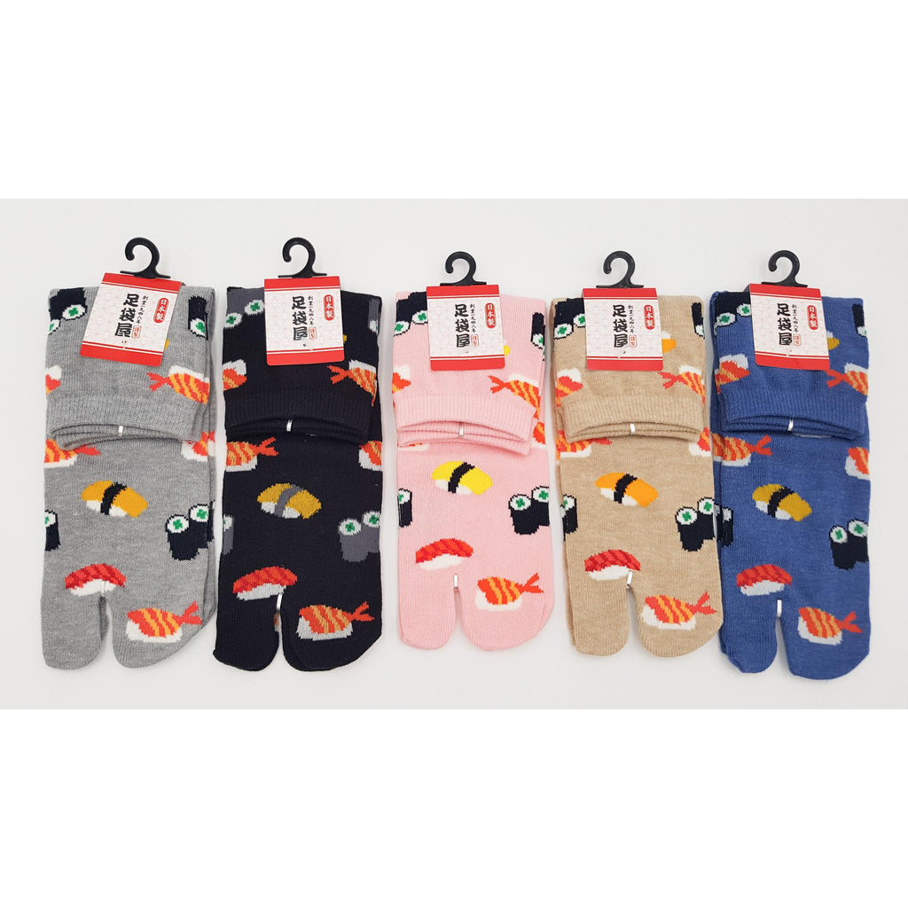 Chaussettes Japonaises Tabi - Motif Sushi - Taille Eu34-40 - par lot de 6 paires