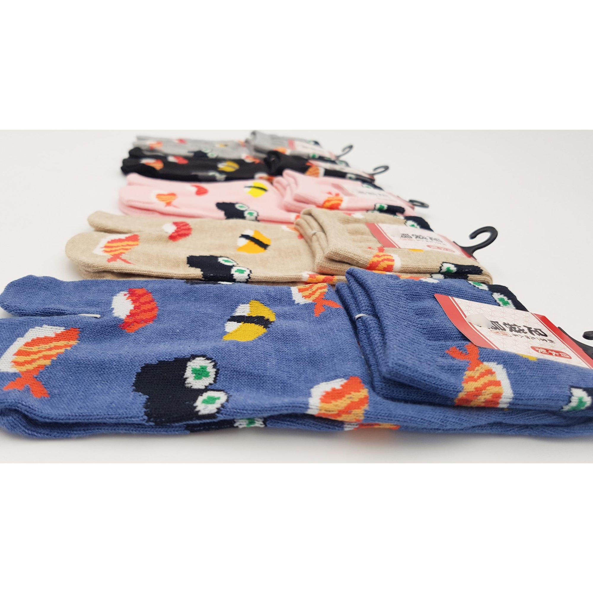 Chaussettes Japonaises Tabi - Motif Sushi - Taille Eu34-40 - par lot de 6 paires