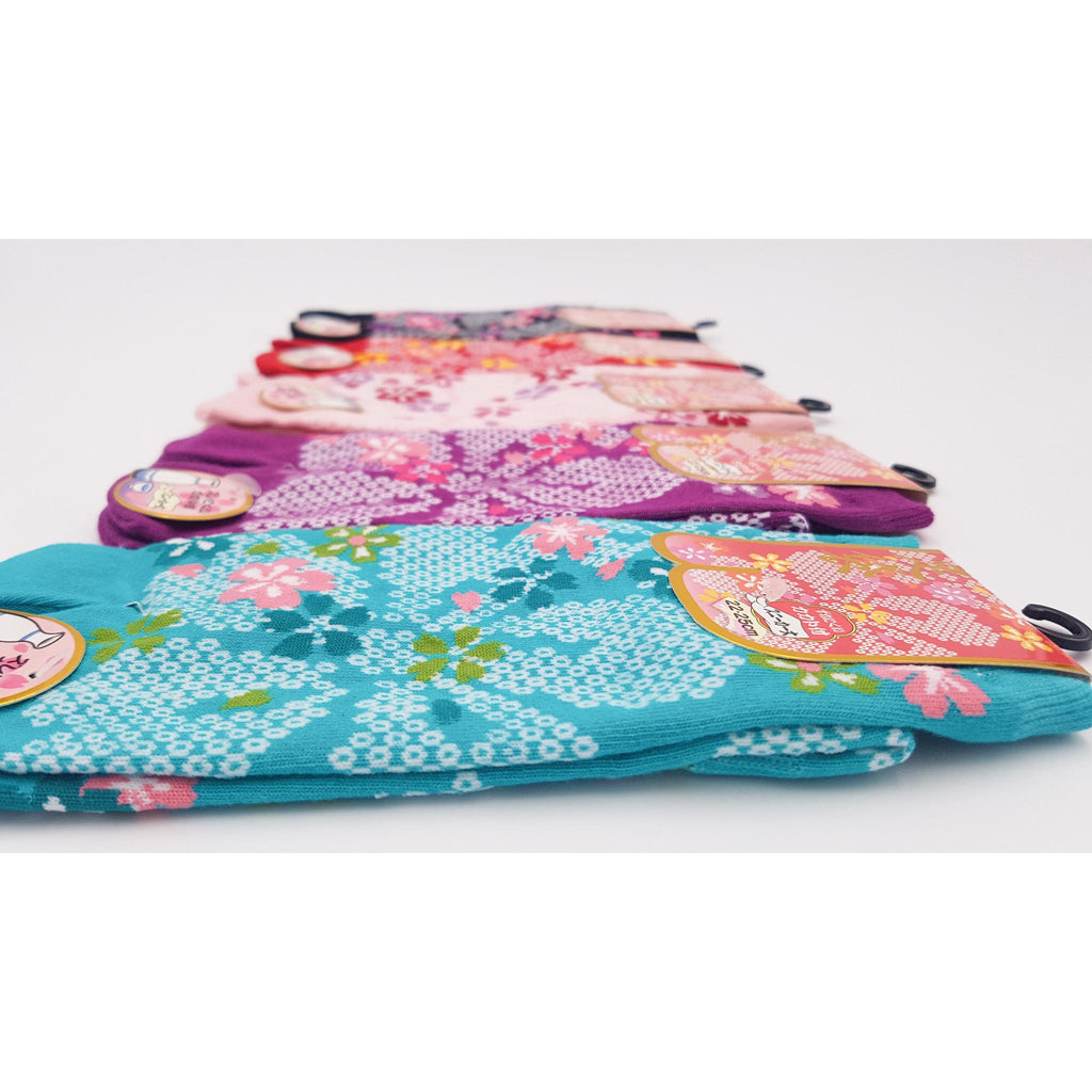 Japanese Cotton Tabi Socks - Shibori Flower