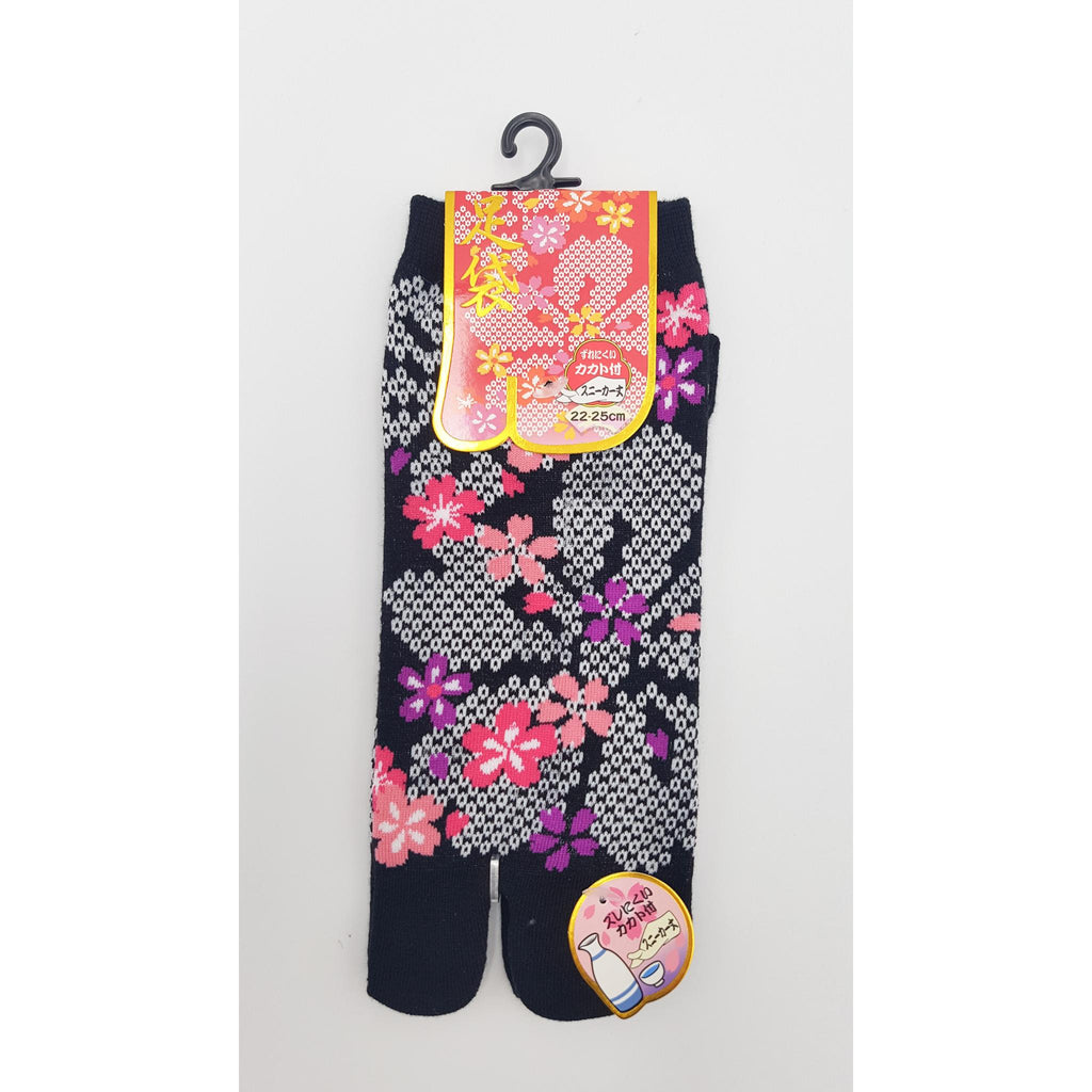 Japanese Cotton Tabi Socks - Shibori Flower