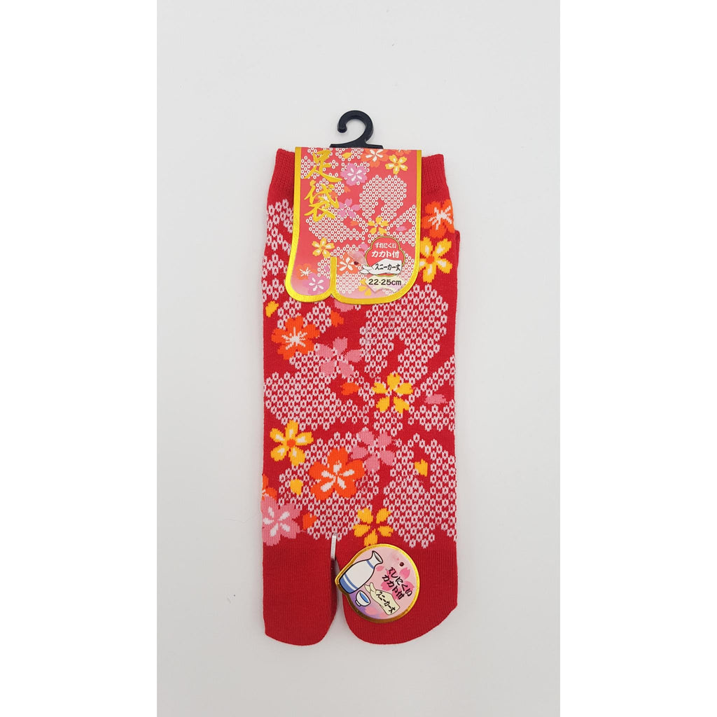 Chaussettes Japonaises Tabi en coton - Fleur Shibori