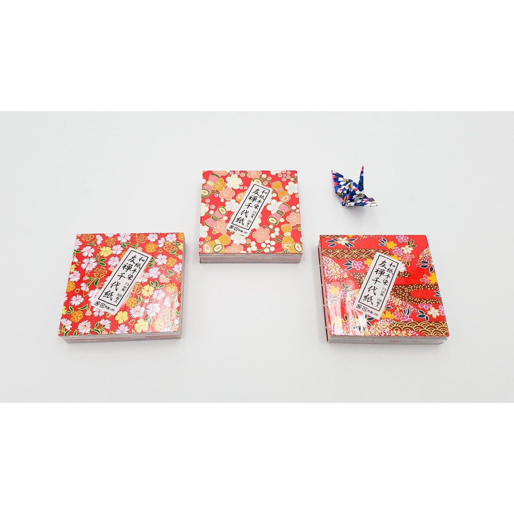 Lot bloc 100 feuilles de papier japonais de Kyoto pour pliage origami