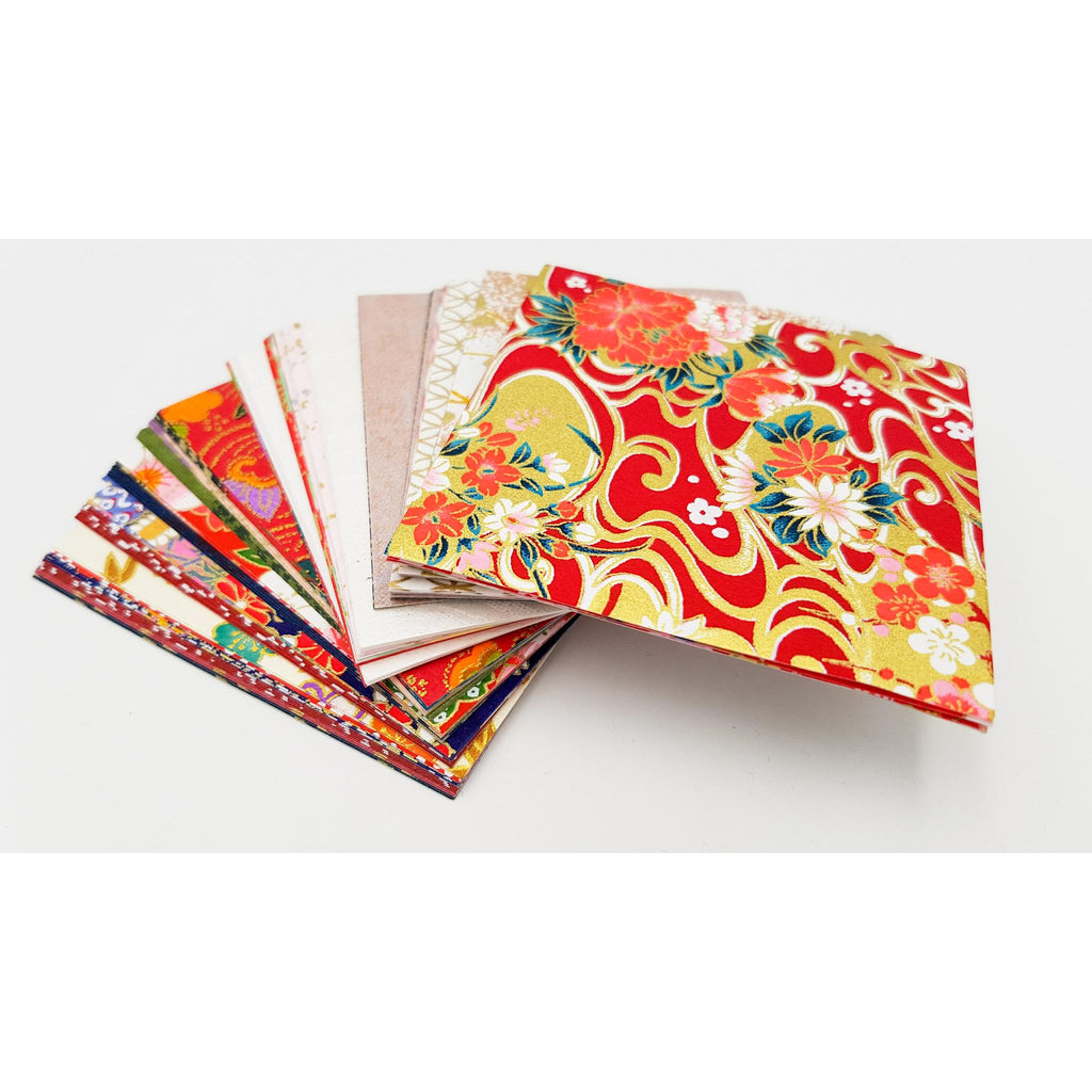 Lot bloc 100 feuilles de papier japonais de Kyoto pour pliage origami