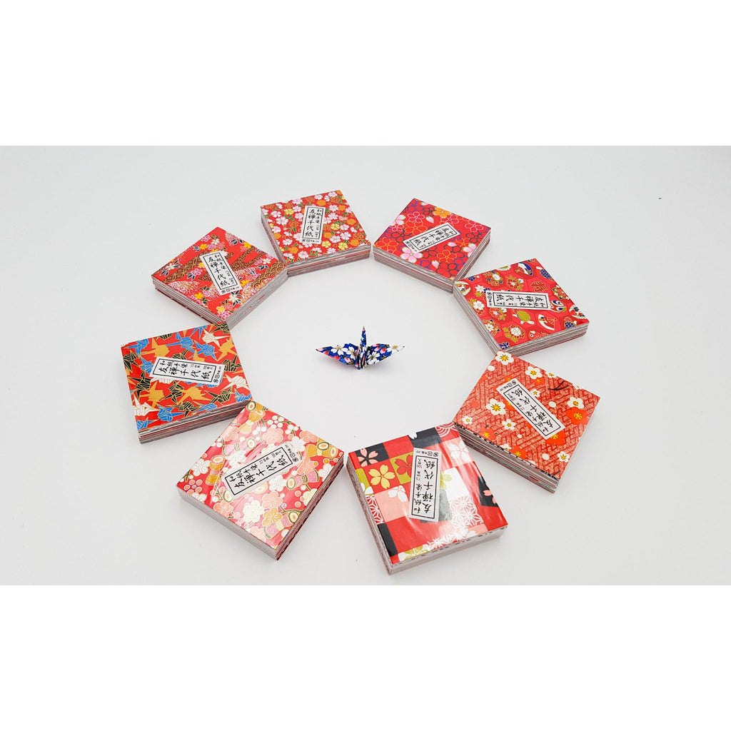 Lot bloc 100 feuilles de papier japonais de Kyoto pour pliage origami