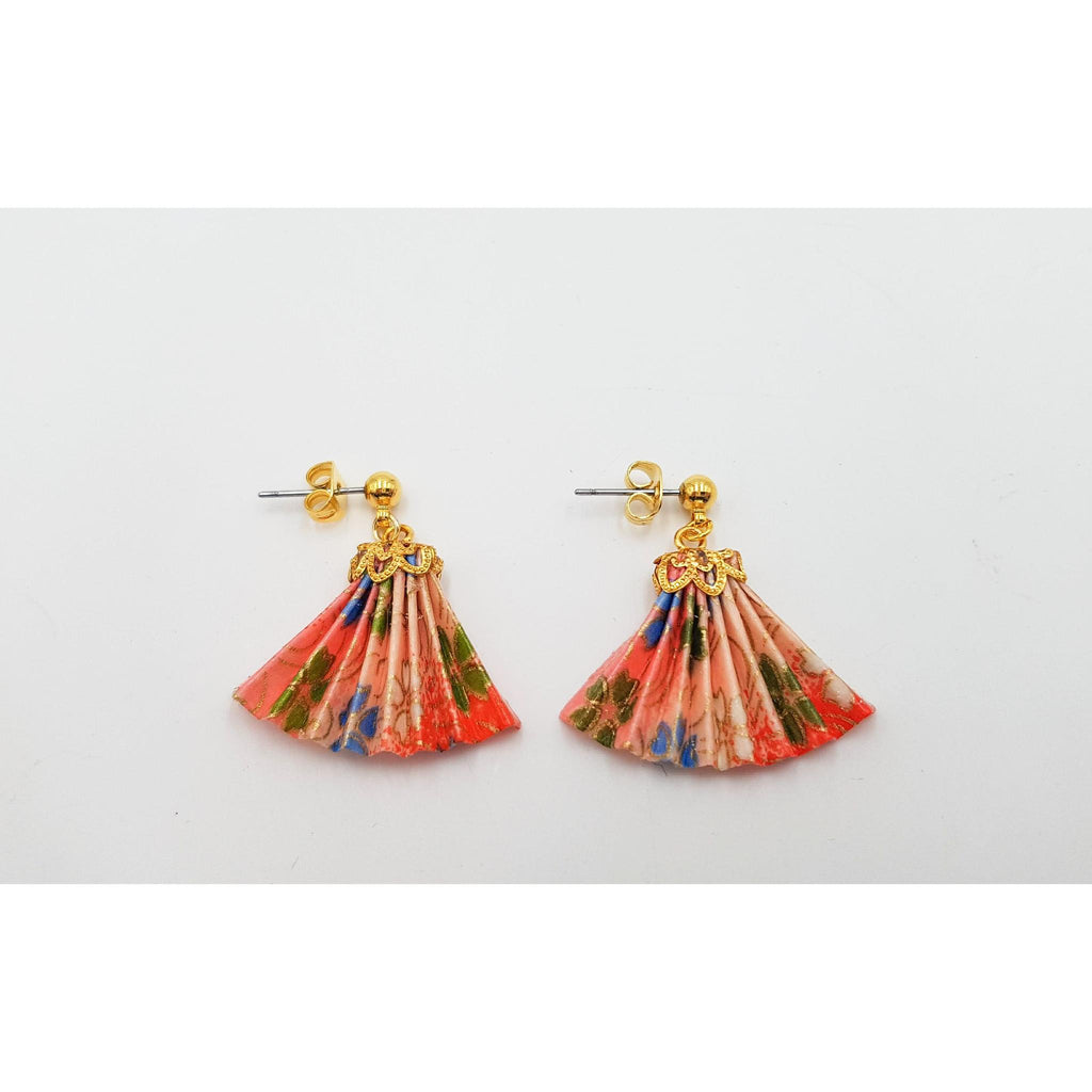 Boucle d'oreille japonaise Origami sensu (éventail)- Lot 5