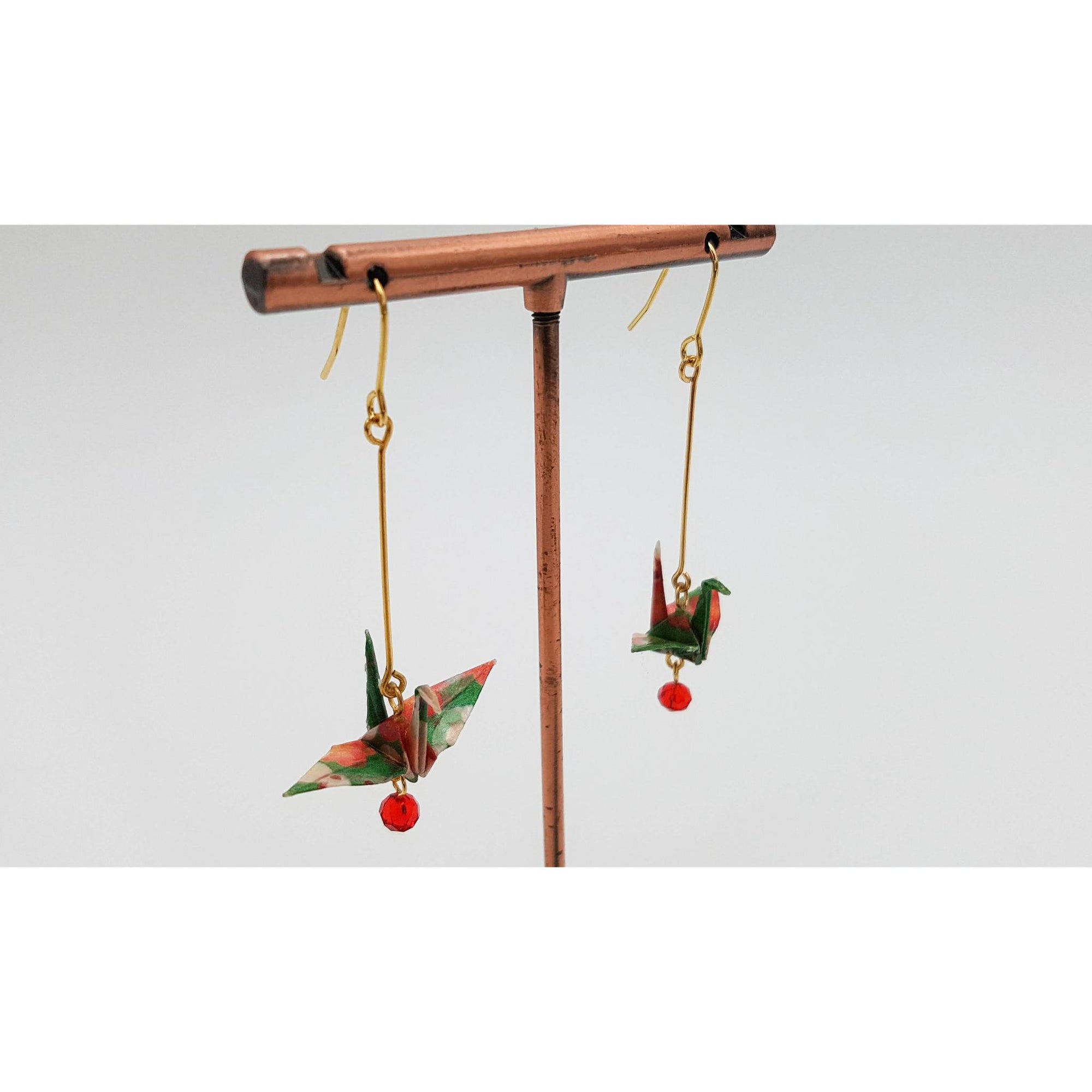 Boucle d'oreille japonaise Origami Tsuru Grue Luxe- Lot 3