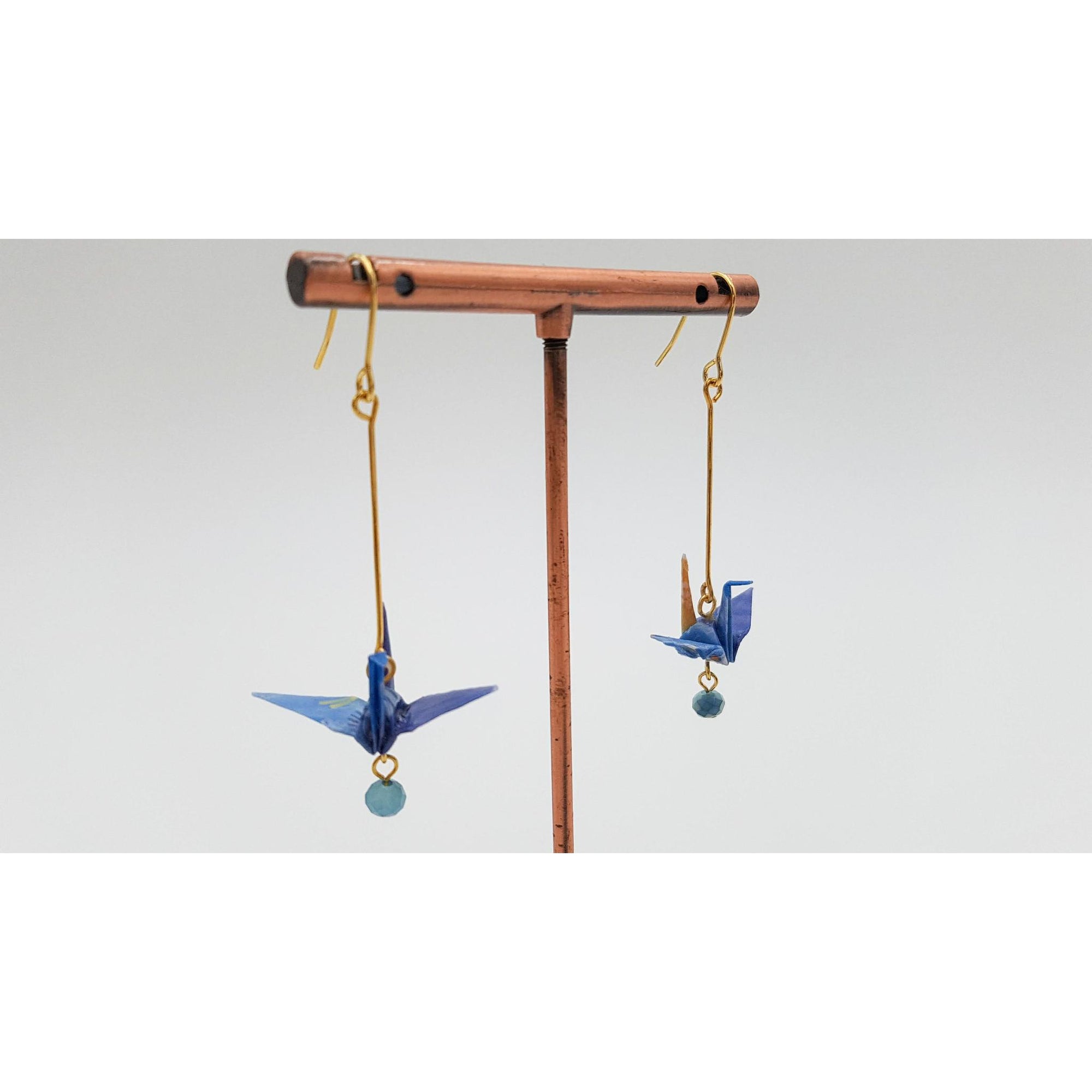 Boucle d'oreille japonaise Origami Tsuru Grue Luxe- Lot 3