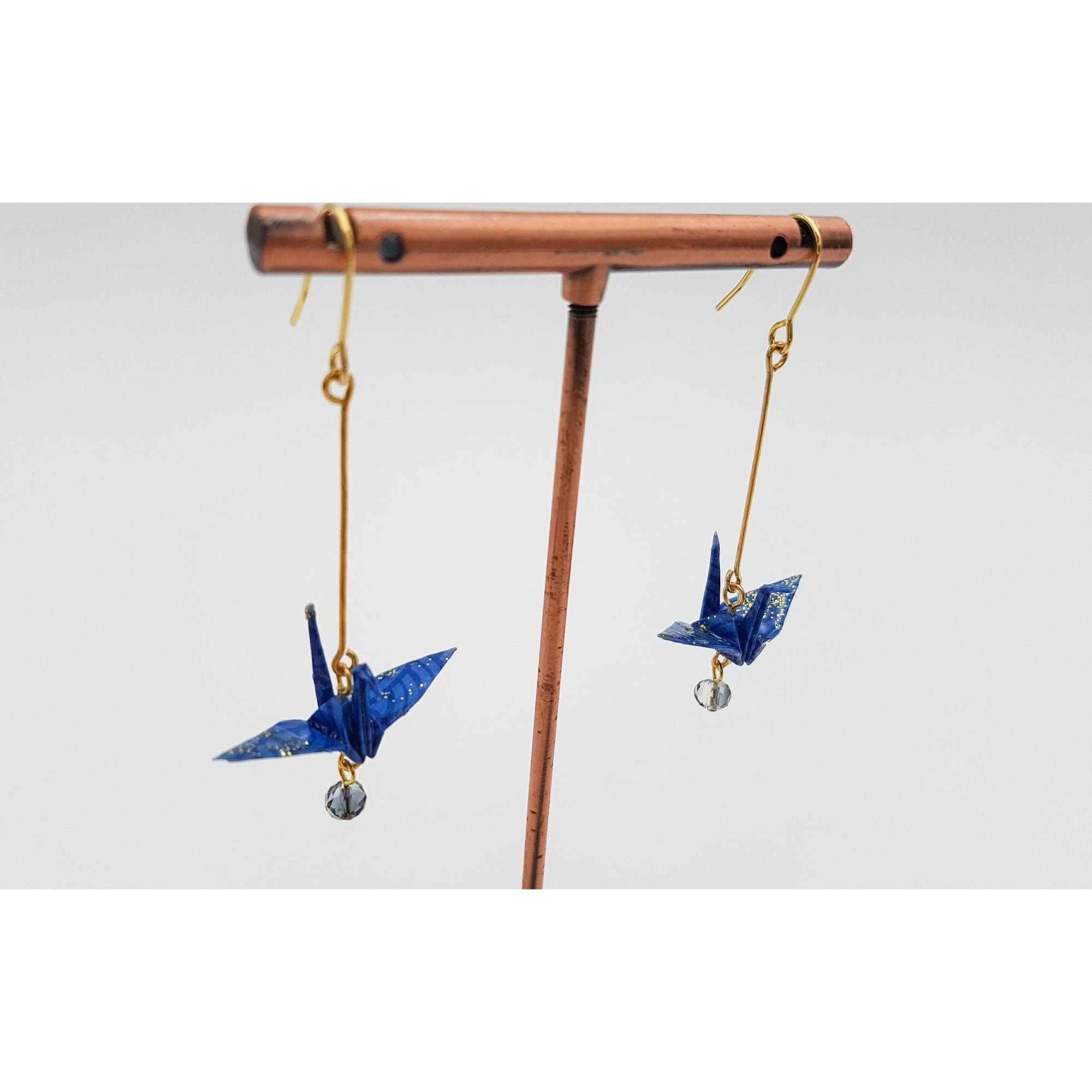 Boucle d'oreille japonaise Origami Tsuru Grue Luxe- Lot 3