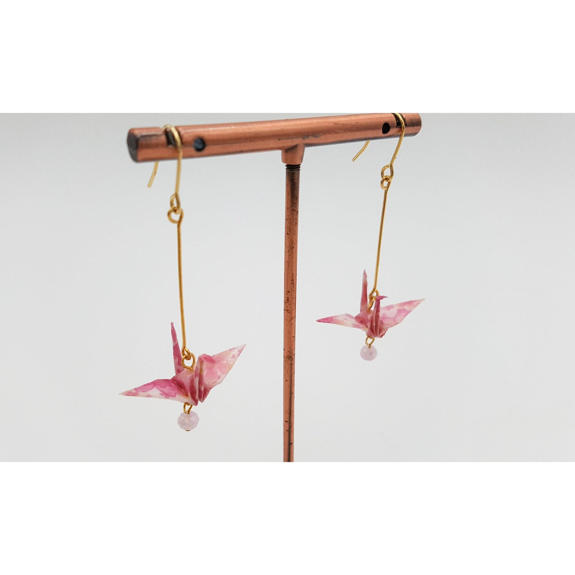Boucle d'oreille japonaise Origami Tsuru Grue Luxe- Lot 3