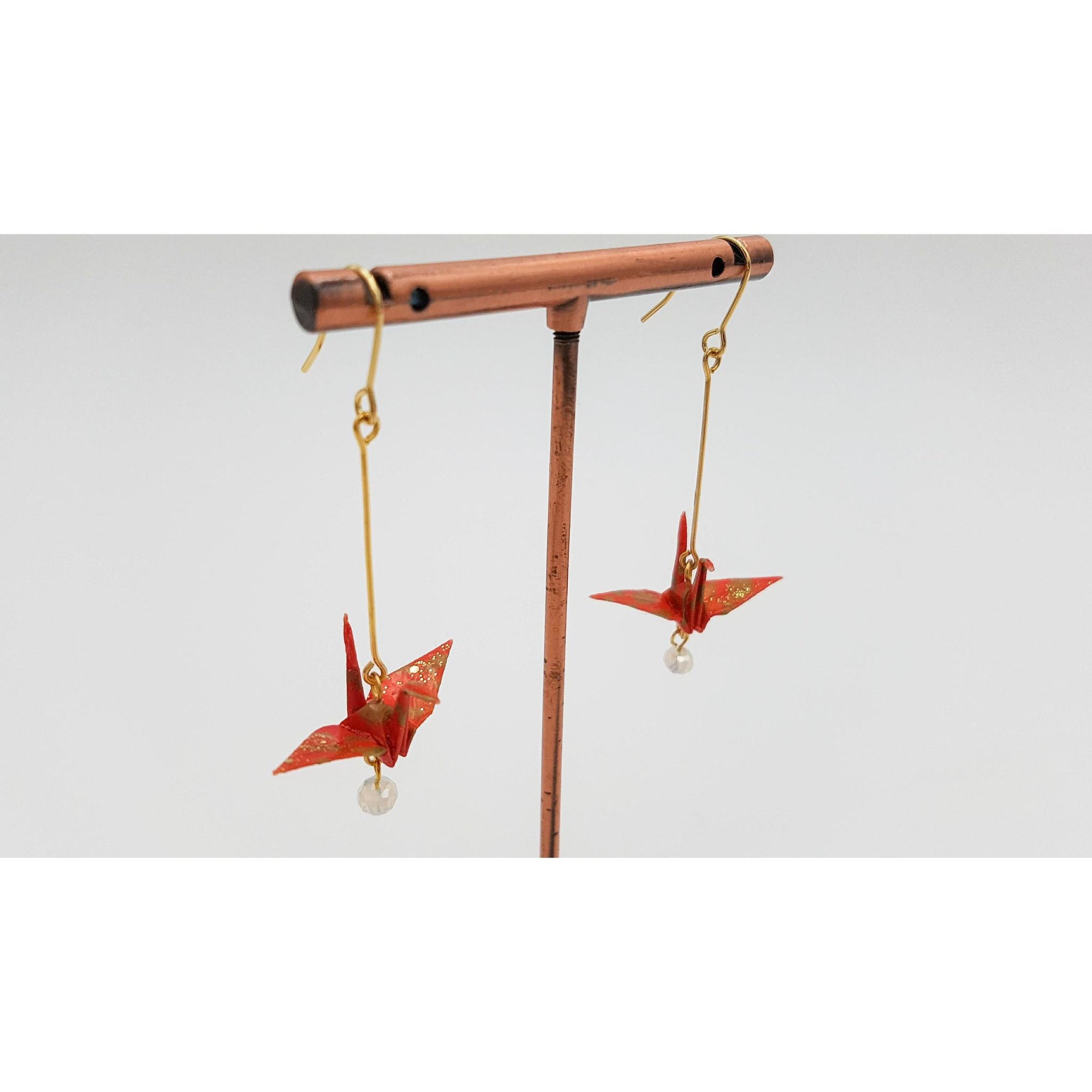 Boucle d'oreille japonaise Origami Tsuru Grue Luxe- Lot 3