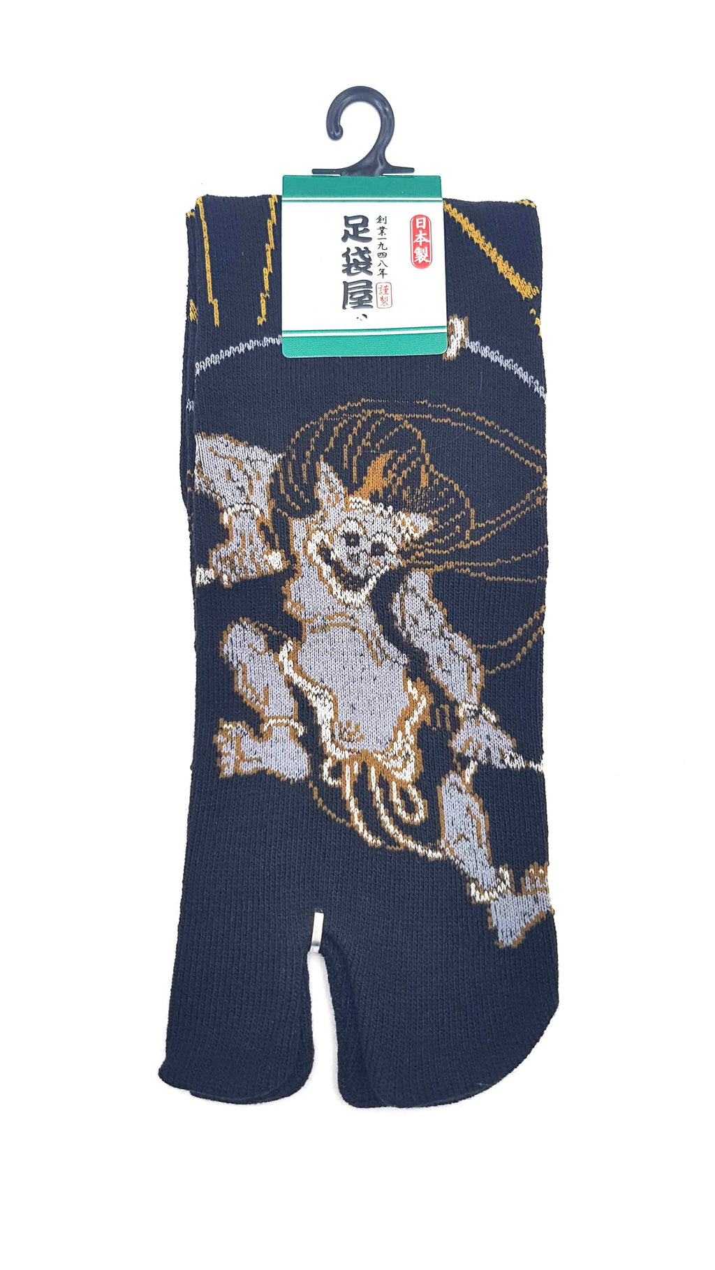 Chaussettes Japonaises Tabi - Motif Raijin　Dieu du tonnerre- Taille Eu 40-45 - par lot de 6 paires