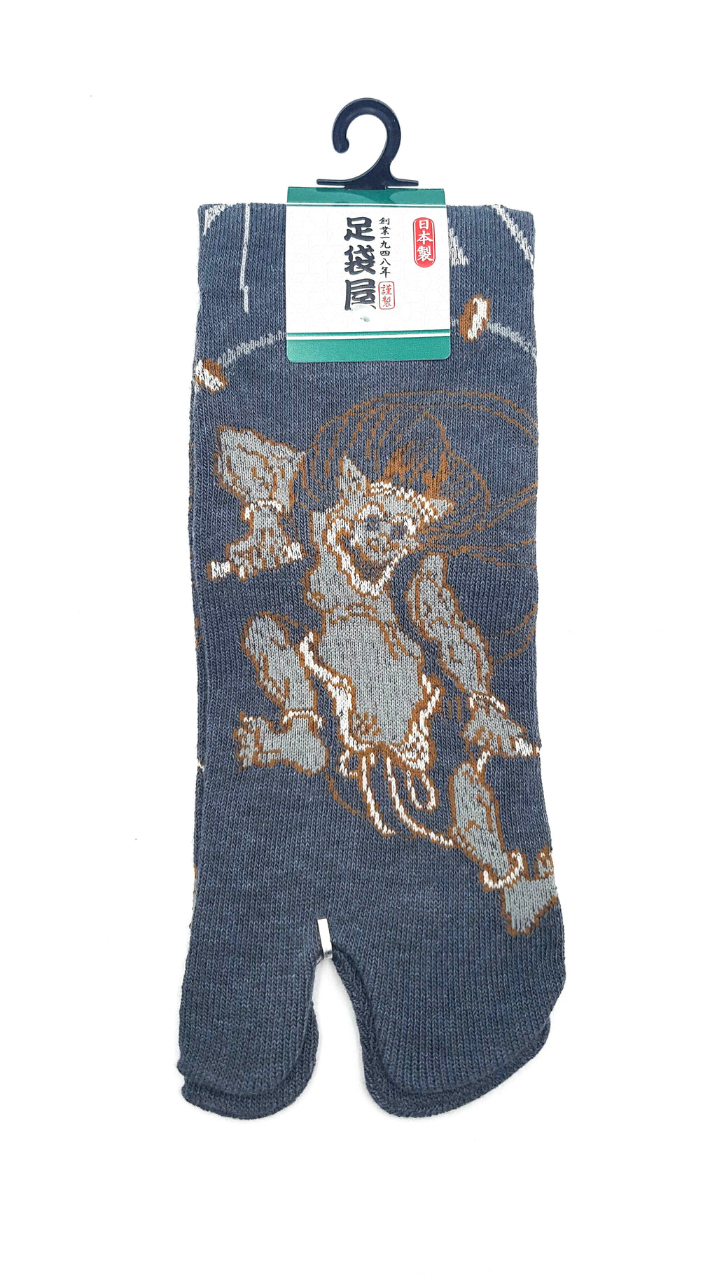 Chaussettes Japonaises Tabi - Motif Raijin　Dieu du tonnerre- Taille Eu 40-45 - par lot de 6 paires