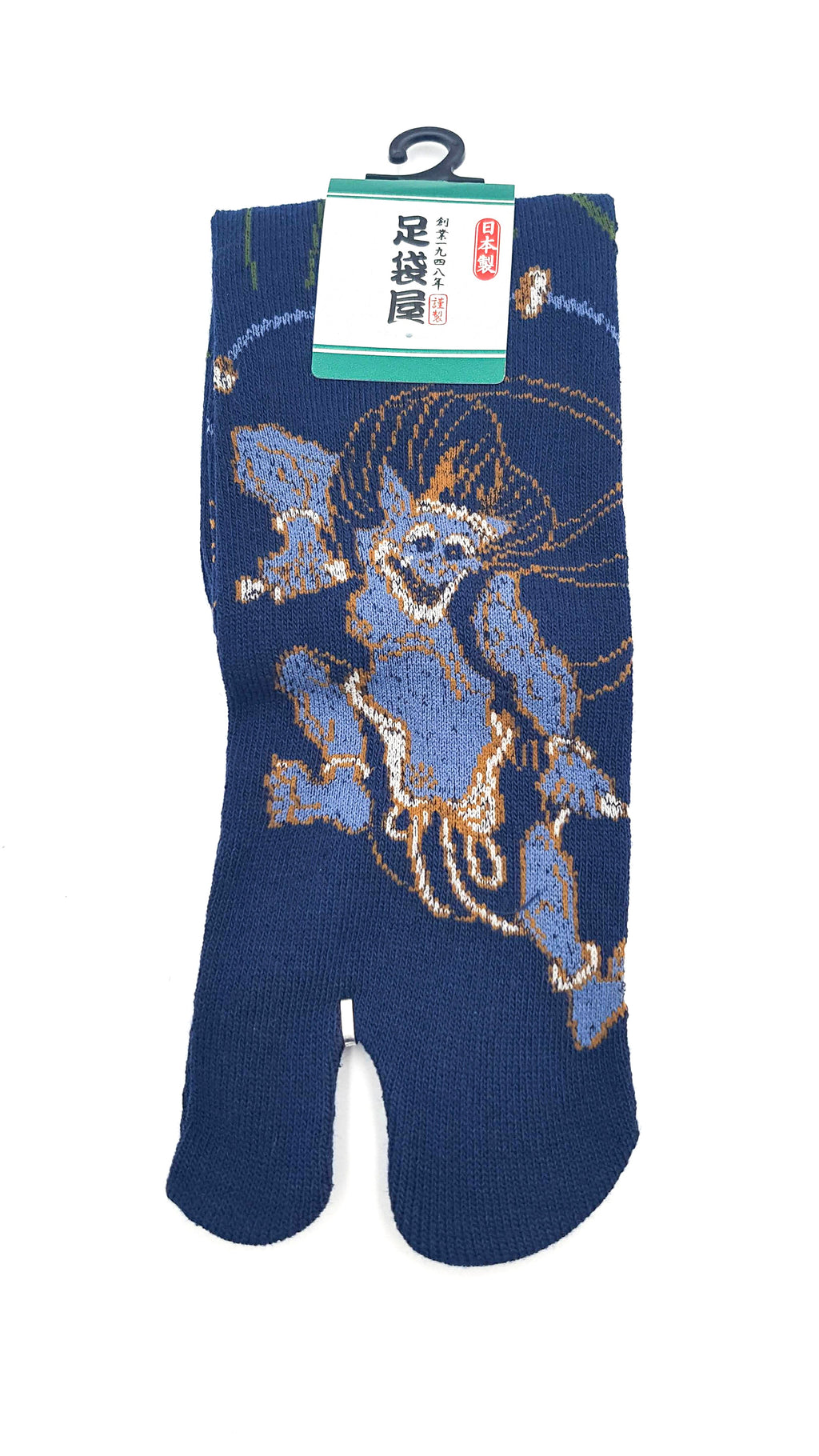 Chaussettes Japonaises Tabi - Motif Raijin　Dieu du tonnerre- Taille Eu 40-45 - par lot de 6 paires