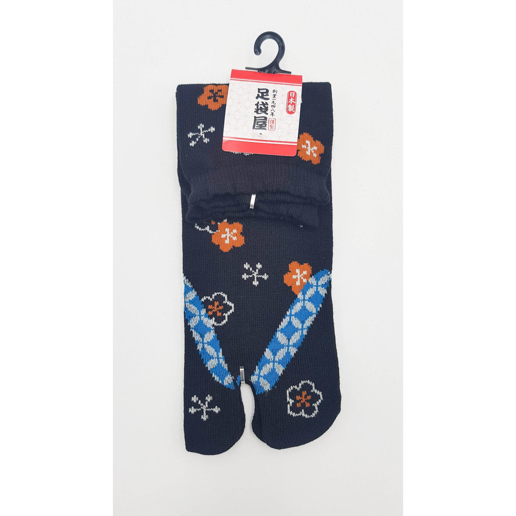 Chaussettes Japonaises Tabi en coton - Geta fleuri