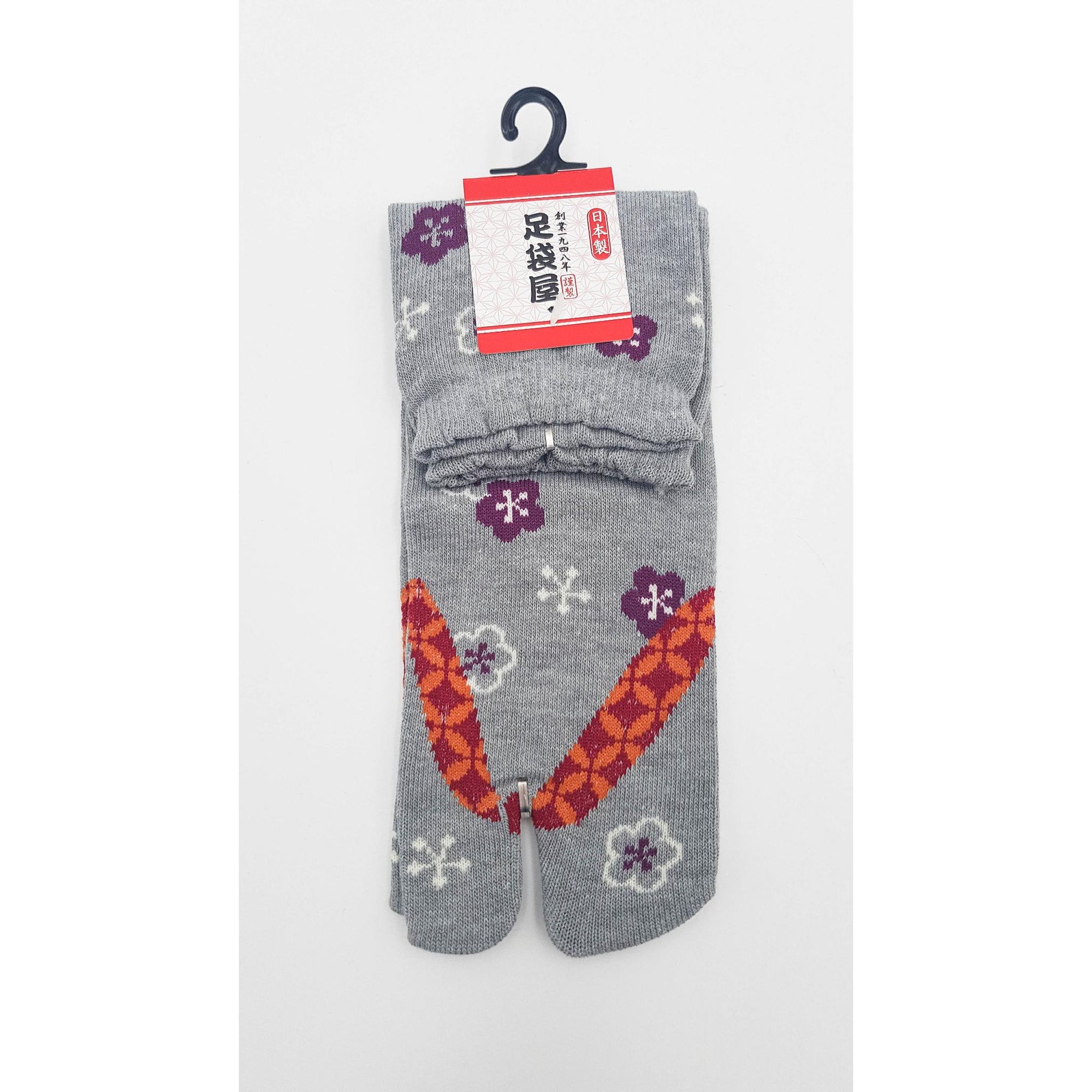 Chaussettes Japonaises Tabi en coton - Geta fleuri