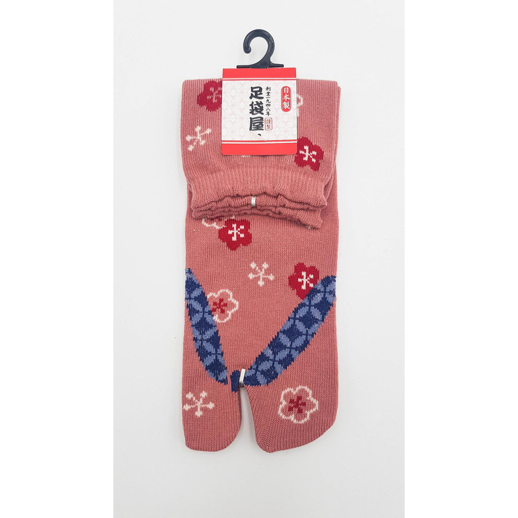 Chaussettes Japonaises Tabi en coton - Geta fleuri