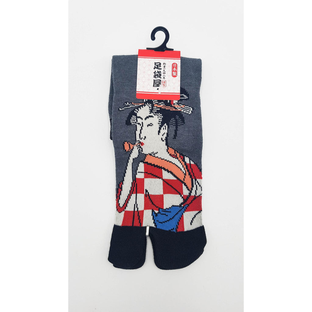 Chaussettes Japonaises Tabi - Motif Femme Japonaise - Taille Eu34-40 - par lot de 6 paires