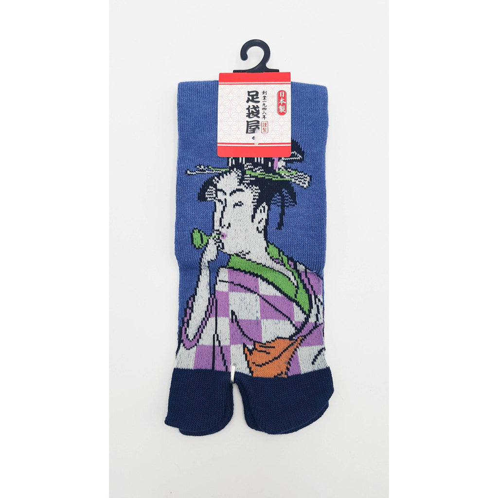 Chaussettes Japonaises Tabi - Motif Femme Japonaise - Taille Eu34-40 - par lot de 6 paires