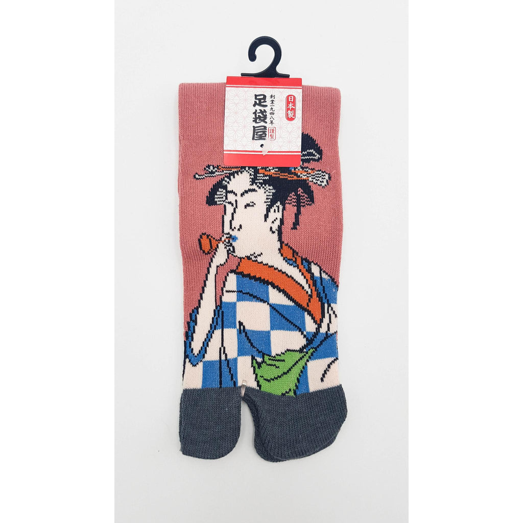 Chaussettes Japonaises Tabi - Motif Femme Japonaise - Taille Eu34-40 - par lot de 6 paires