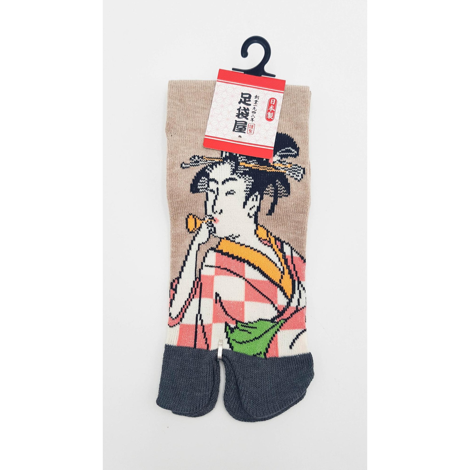 Chaussettes Japonaises Tabi - Motif Femme Japonaise - Taille Eu34-40 - par lot de 6 paires