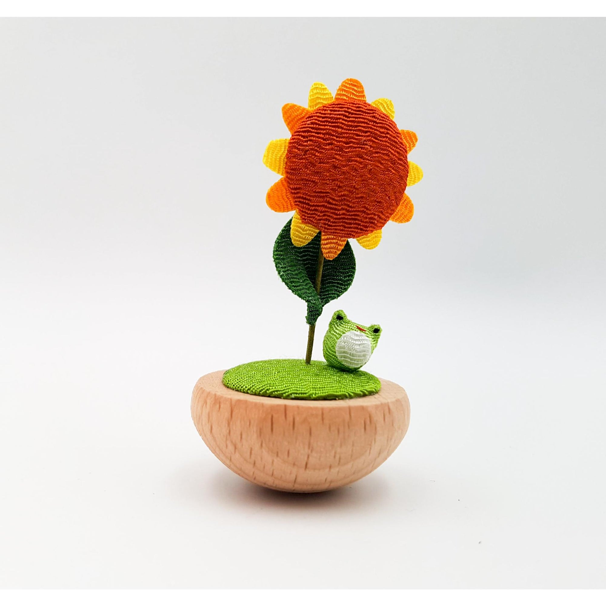 Figurine porte-bonheur Animaux en tissu japonais et bambou fait main