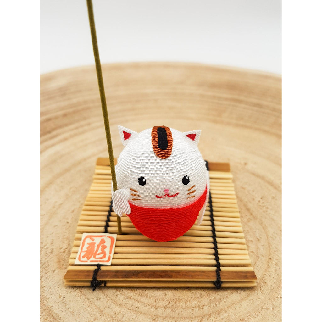 Figurine porte-bonheur Animaux en tissu japonais et bambou fait main