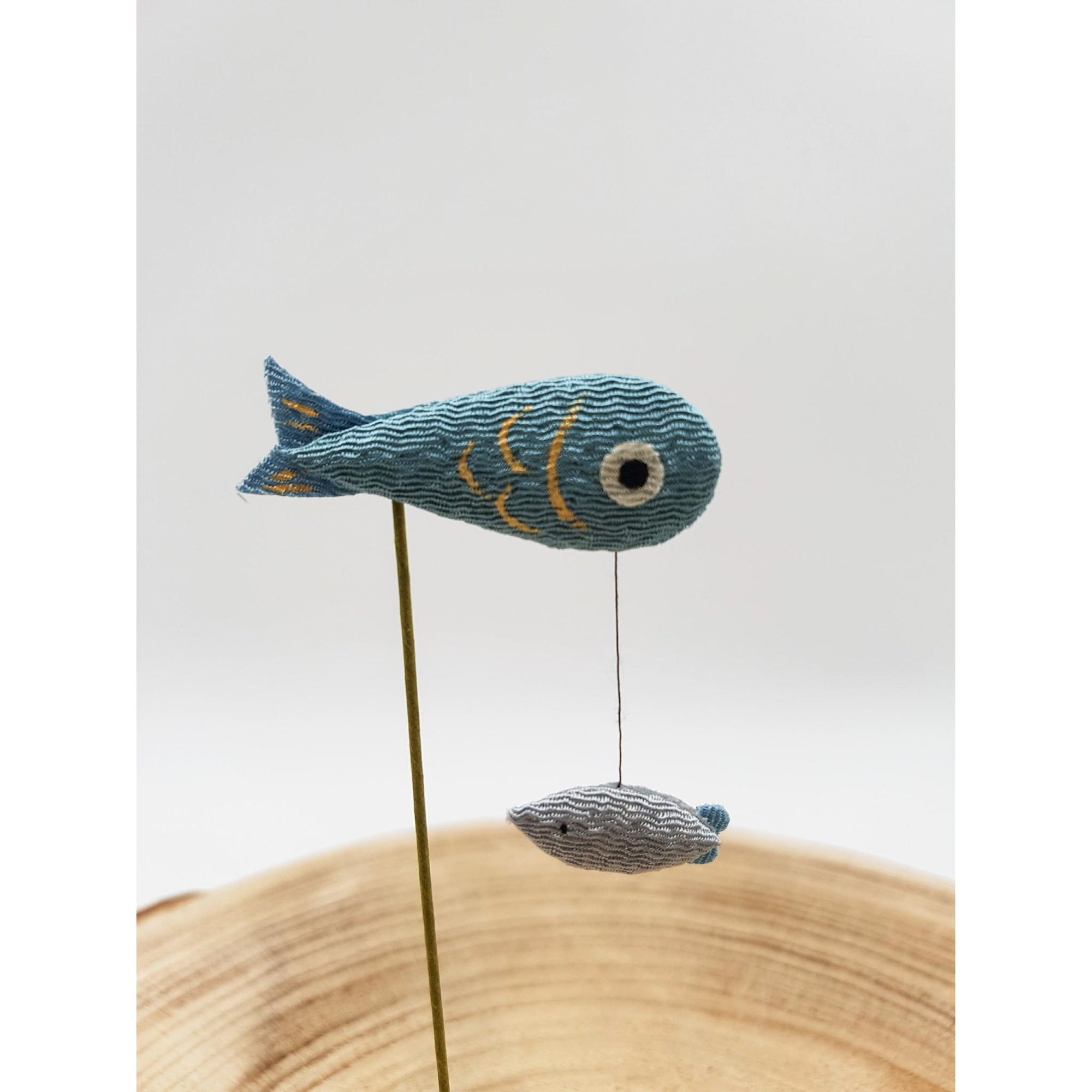 Figurine porte-bonheur Animaux en tissu japonais et bambou fait main