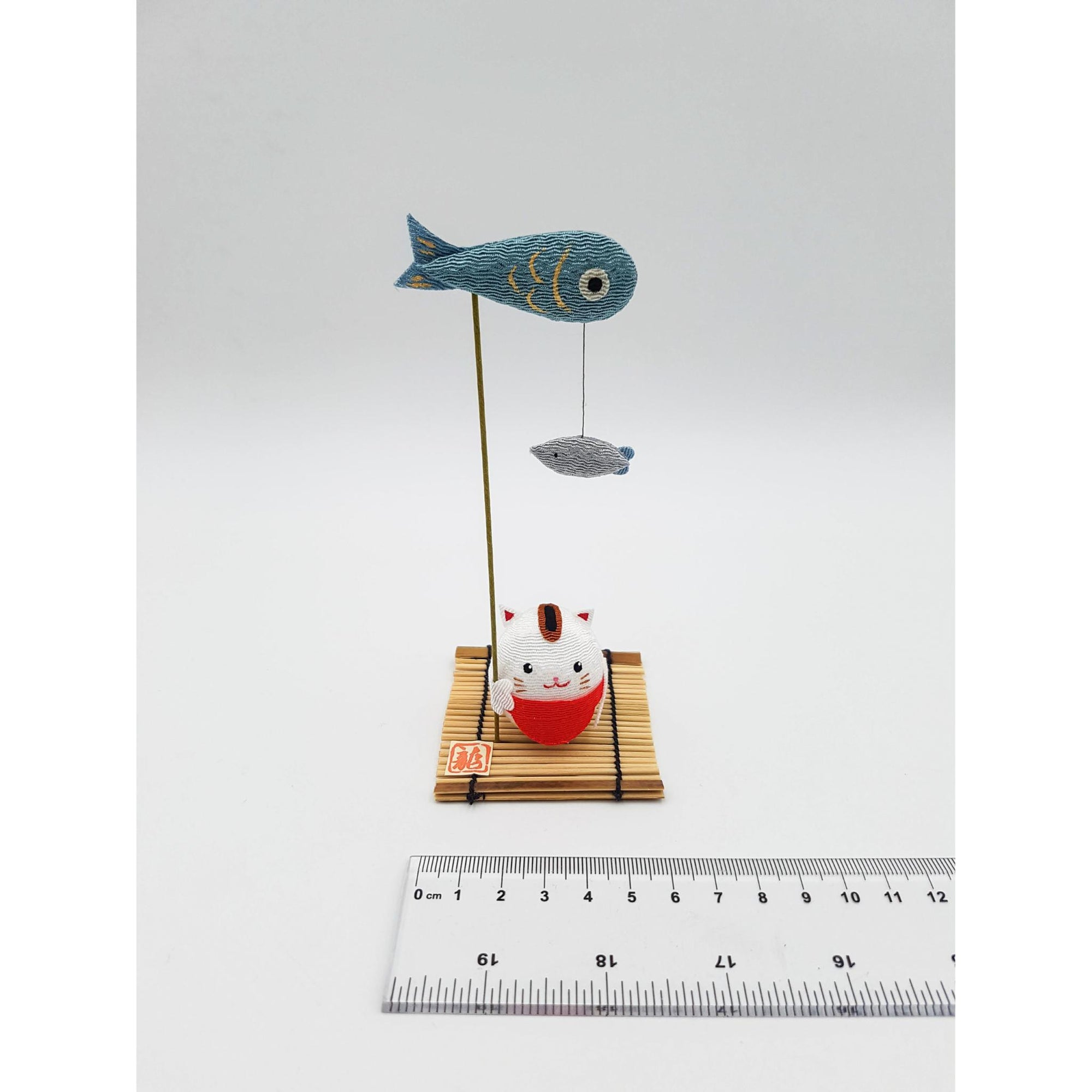 Figurine porte-bonheur Animaux en tissu japonais et bambou fait main