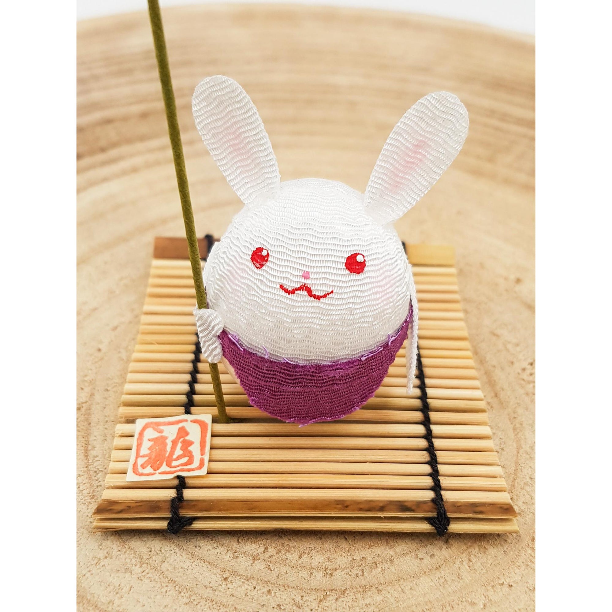 Figurine porte-bonheur Animaux en tissu japonais et bambou fait main