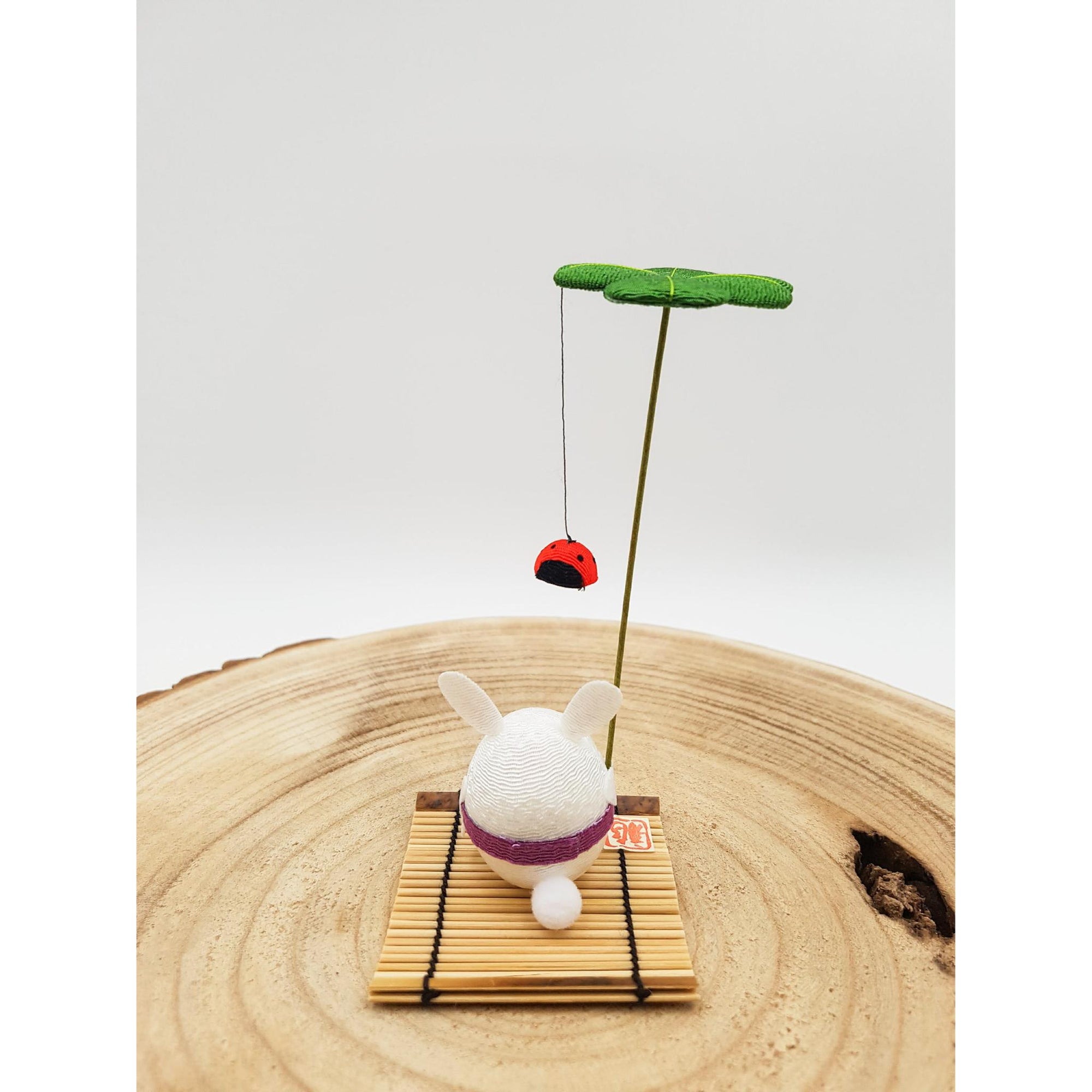 Figurine porte-bonheur Animaux en tissu japonais et bambou fait main