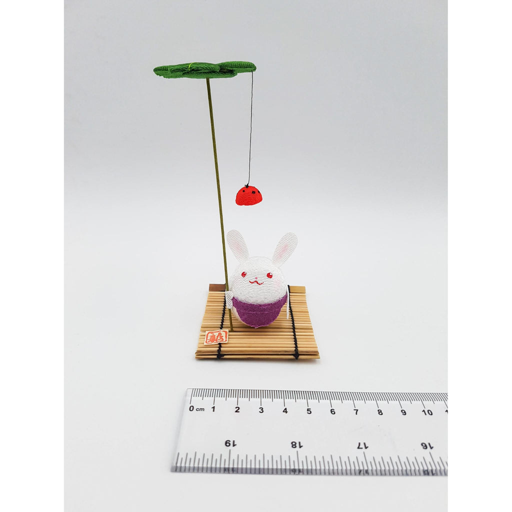 Figurine porte-bonheur Animaux en tissu japonais et bambou fait main