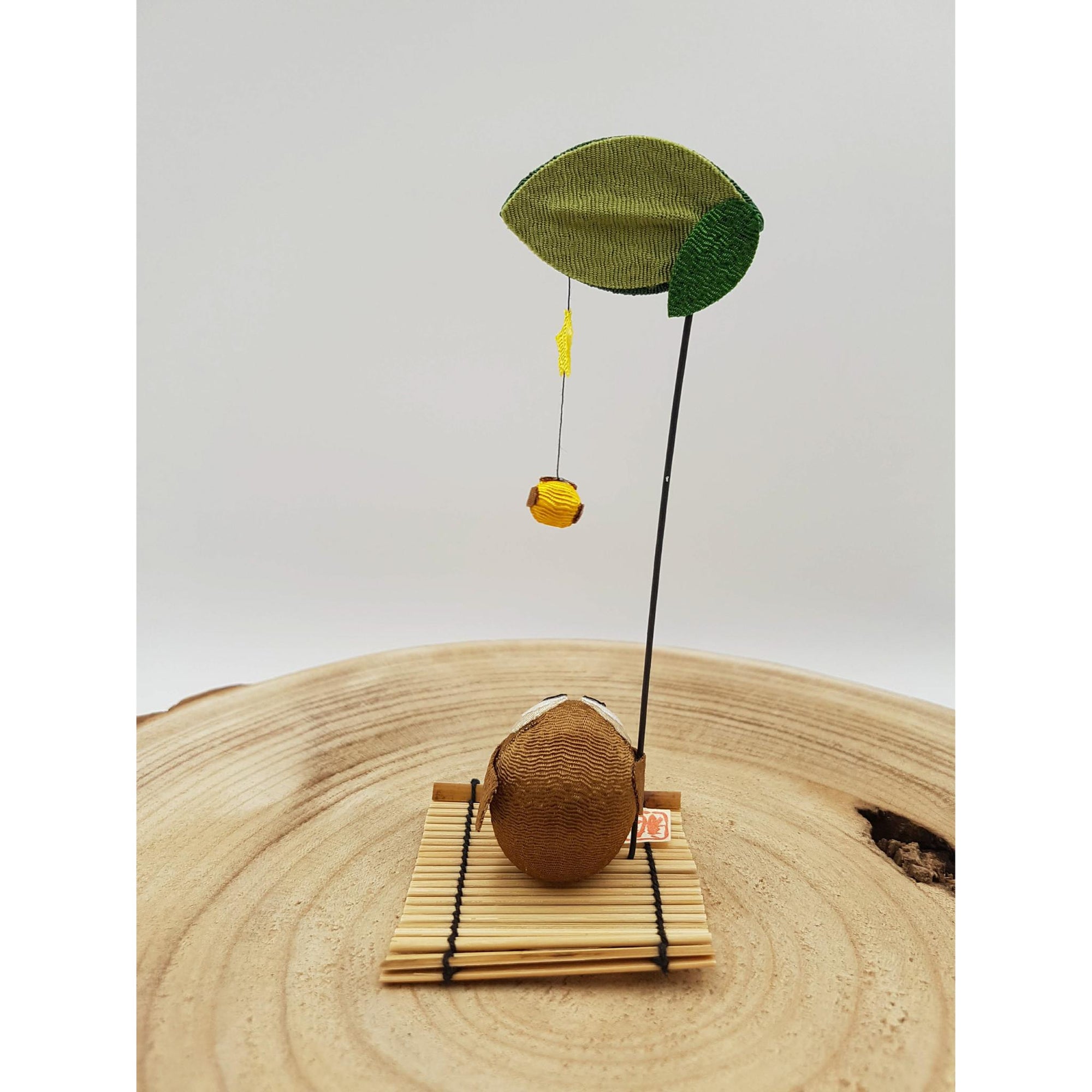 Figurine porte-bonheur Animaux en tissu japonais et bambou fait main
