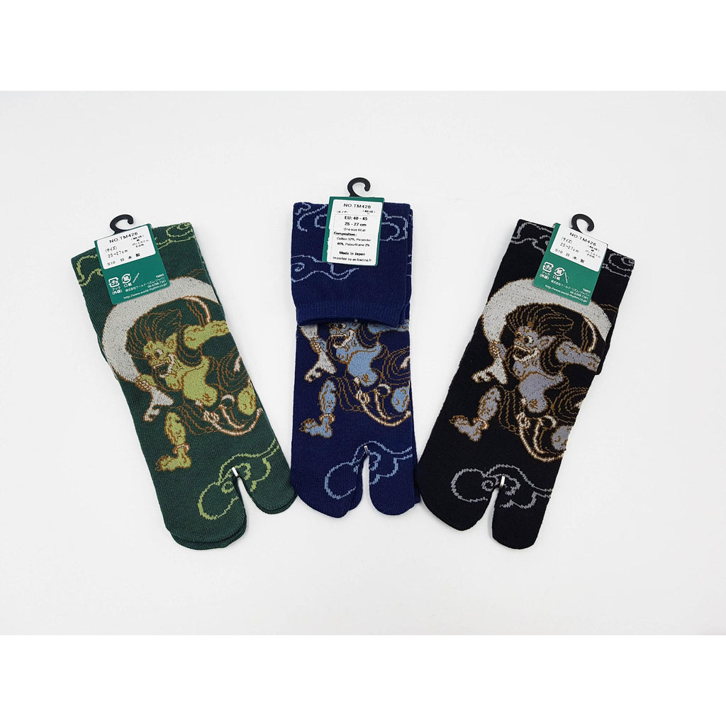 Chaussettes Japonaises Tabi en coton - Fujin et Raijin Taille Large