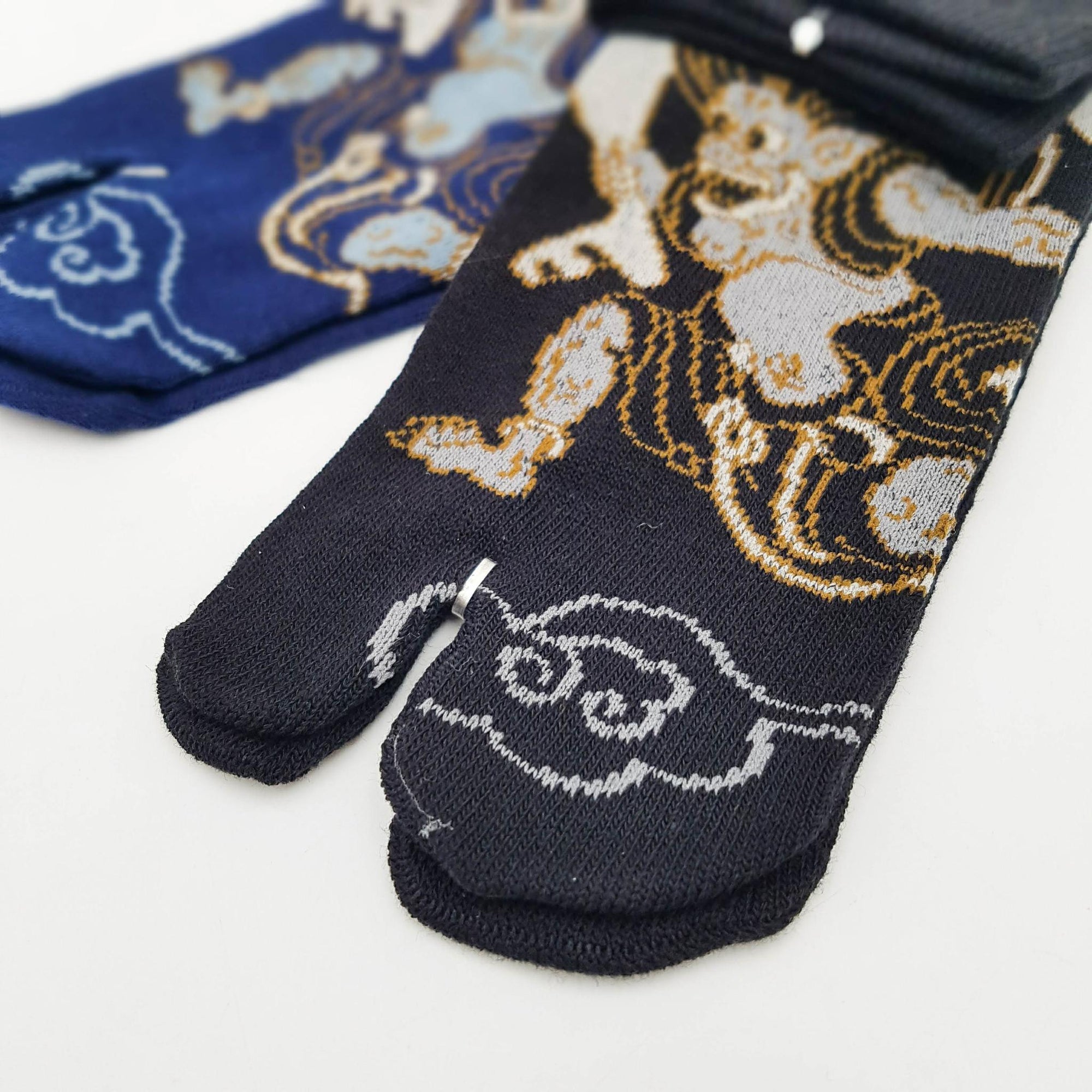 Chaussettes Japonaises Tabi en coton - Fujin et Raijin Taille Large
