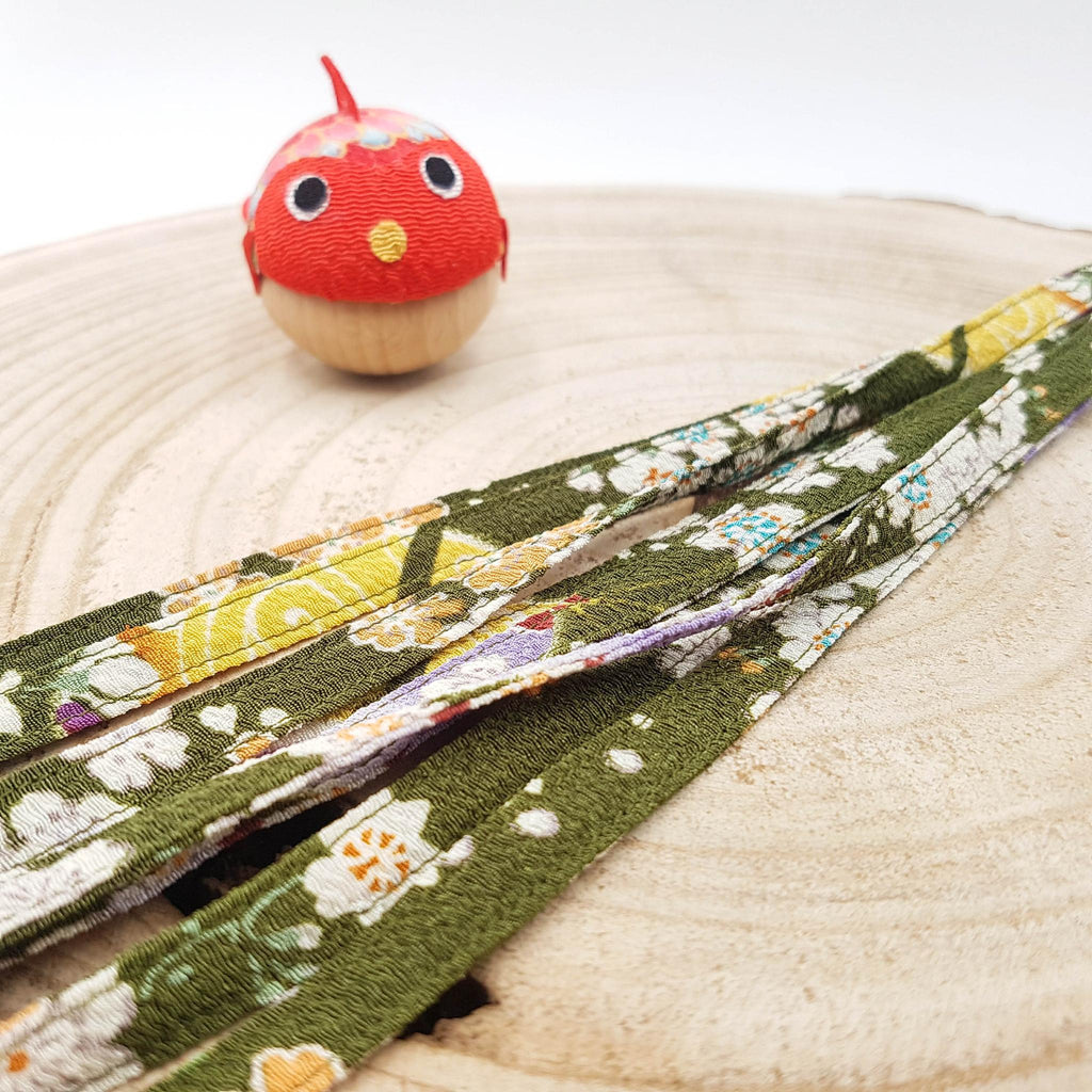 Kimono silk clips in Japanese shibori fabric