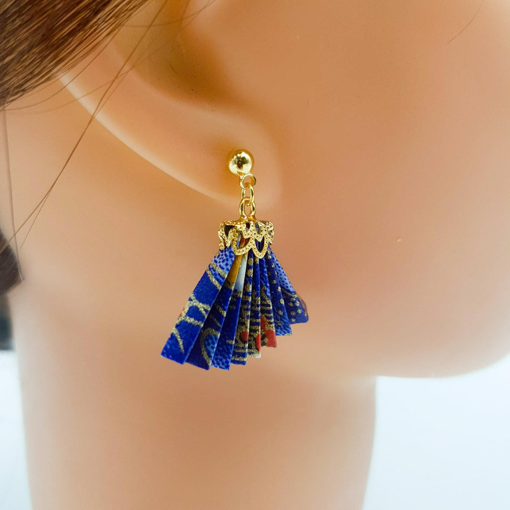 Boucle d'oreille japonaise Origami sensu (éventail)- Lot 5