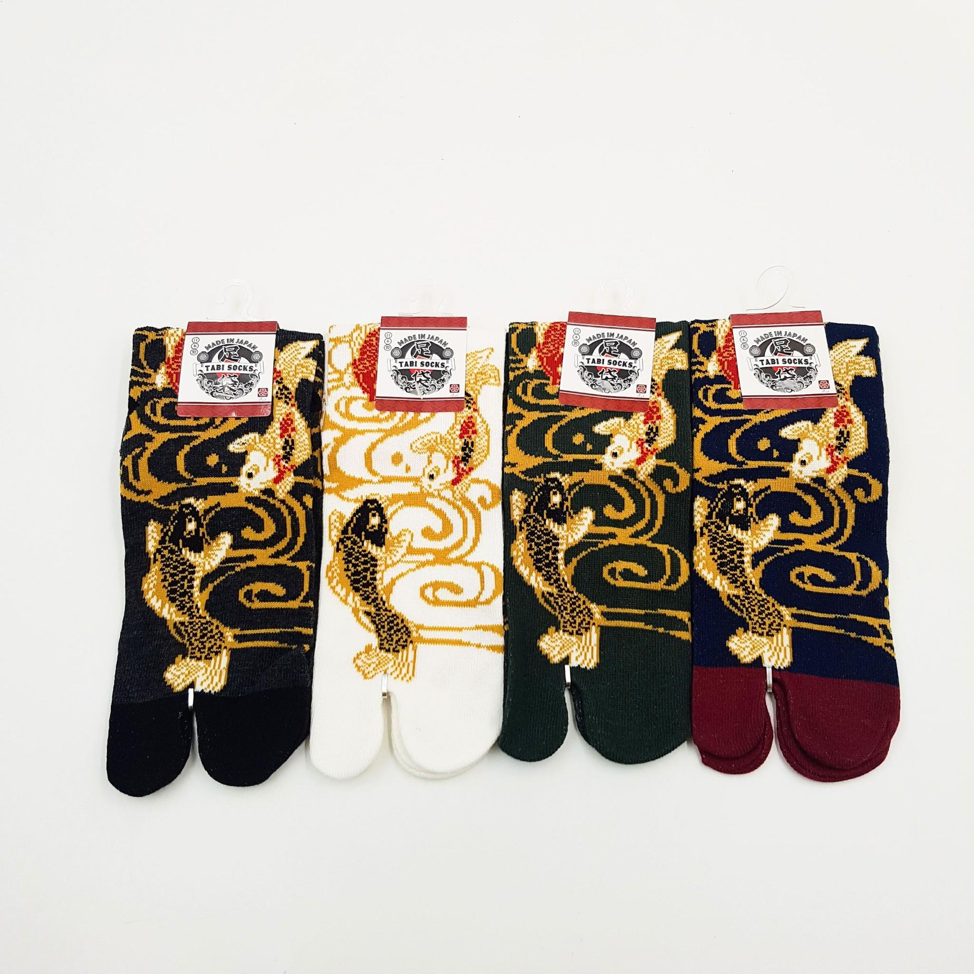 Chaussettes Japonaises Tabi - Motif Carpes Koï  - Taille Eu34-40 - par lot de 6 paires