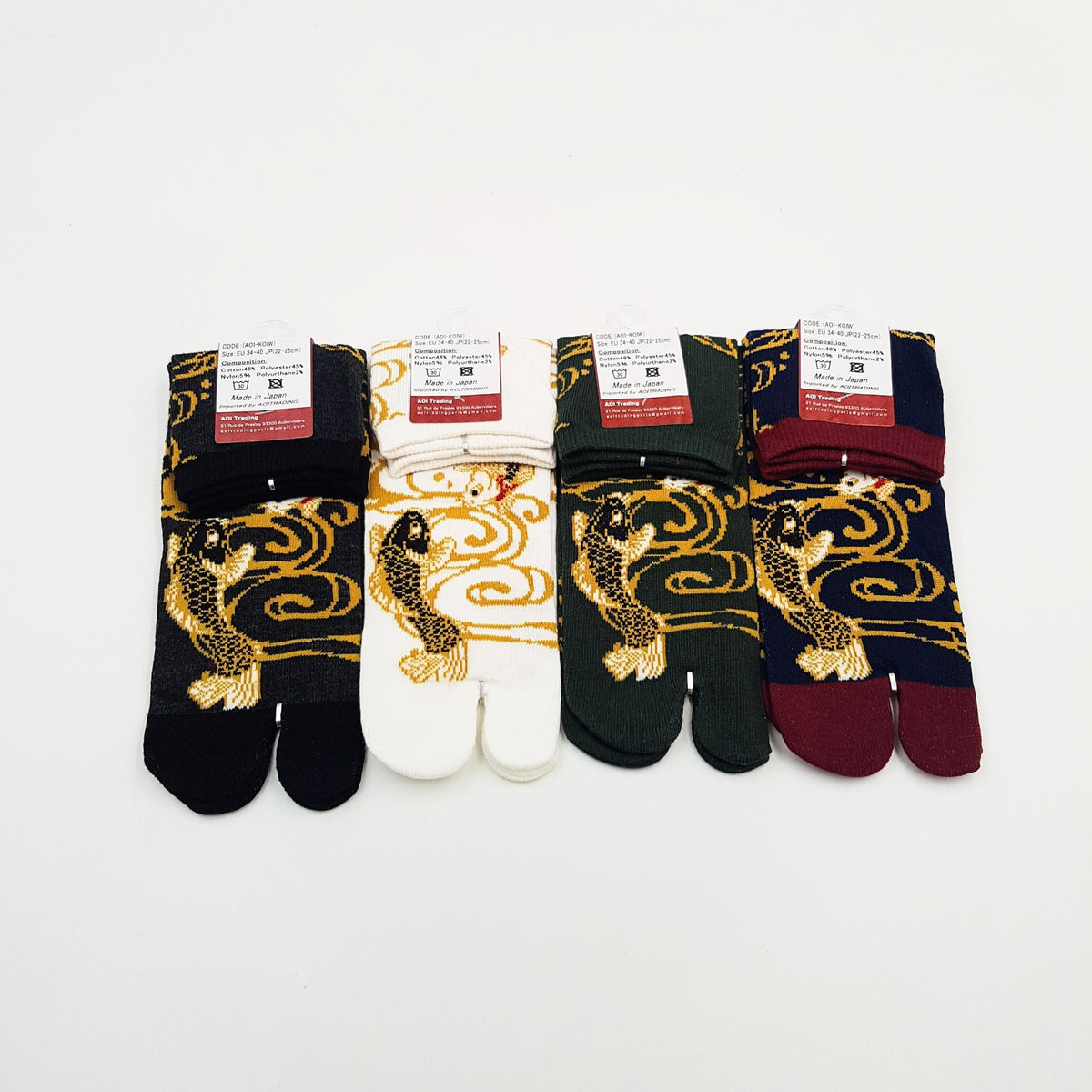 Japanese Cotton Tabi Socks - Koi