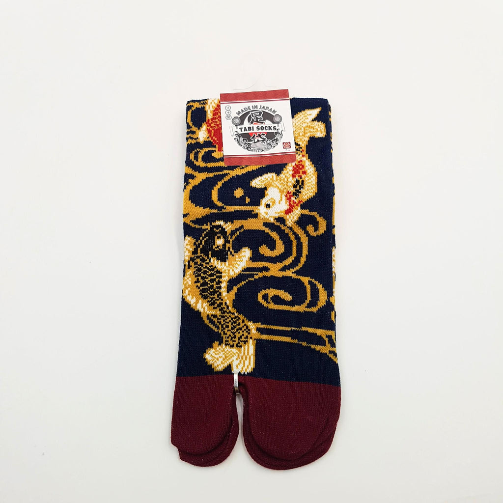 Chaussettes Japonaises Tabi - Motif Carpes Koï  - Taille Eu34-40 - par lot de 6 paires