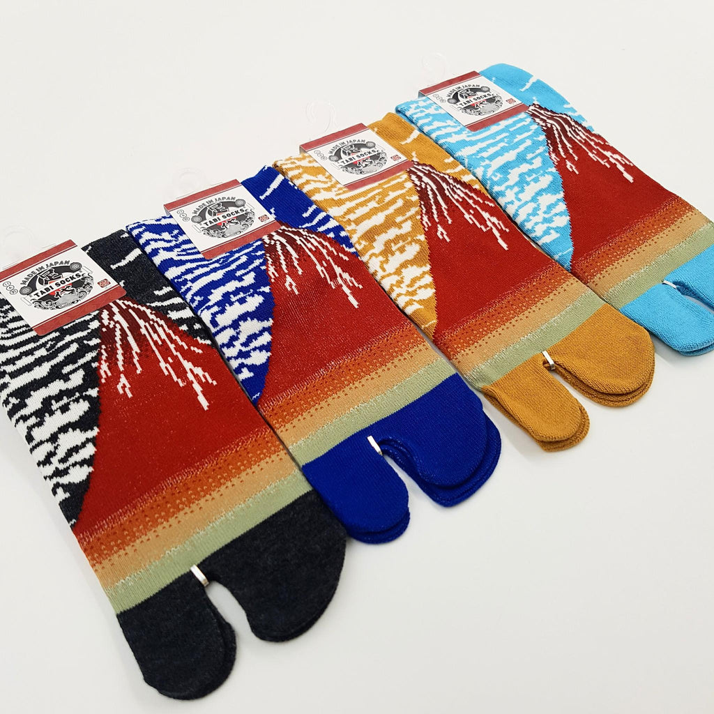 Chaussettes Japonaises Tabi - Motif Mont Fuji Taille Eu34-40 - par lot de 6 paires