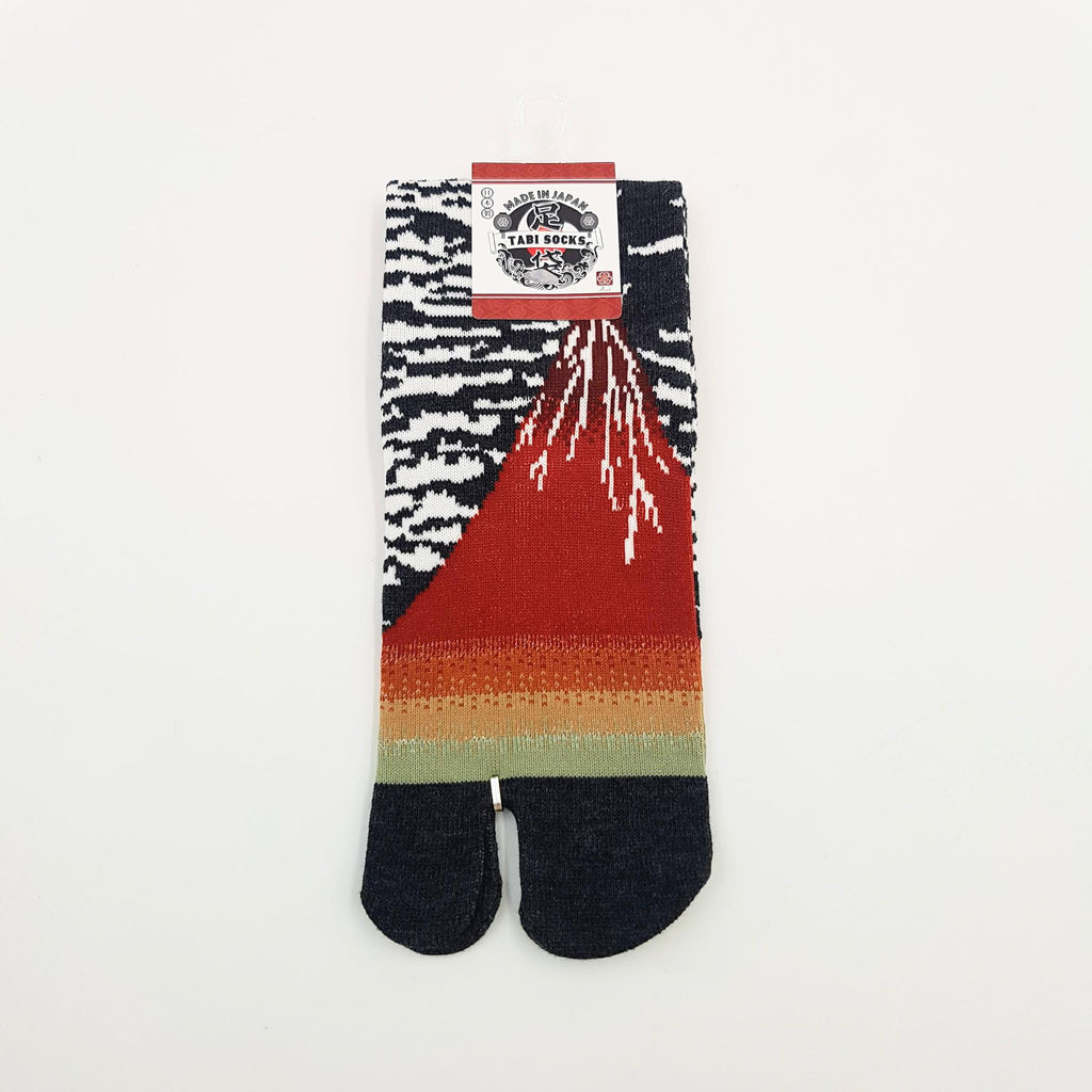 Chaussettes Japonaises Tabi - Motif Mont Fuji Taille Eu34-40 - par lot de 6 paires