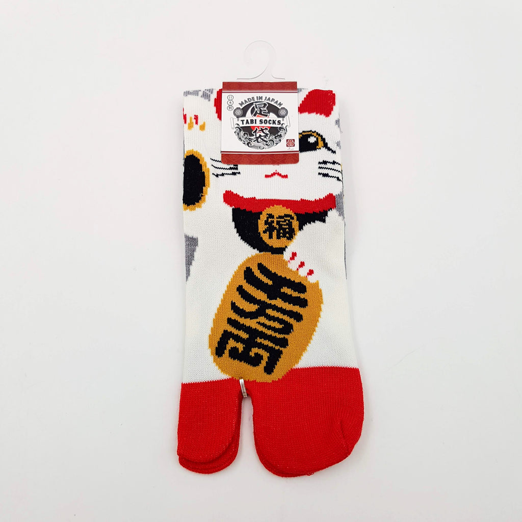 Chaussettes Japonaises Tabi - Motif Manekineko Taille Eu34-40 - par lot de 6 paires